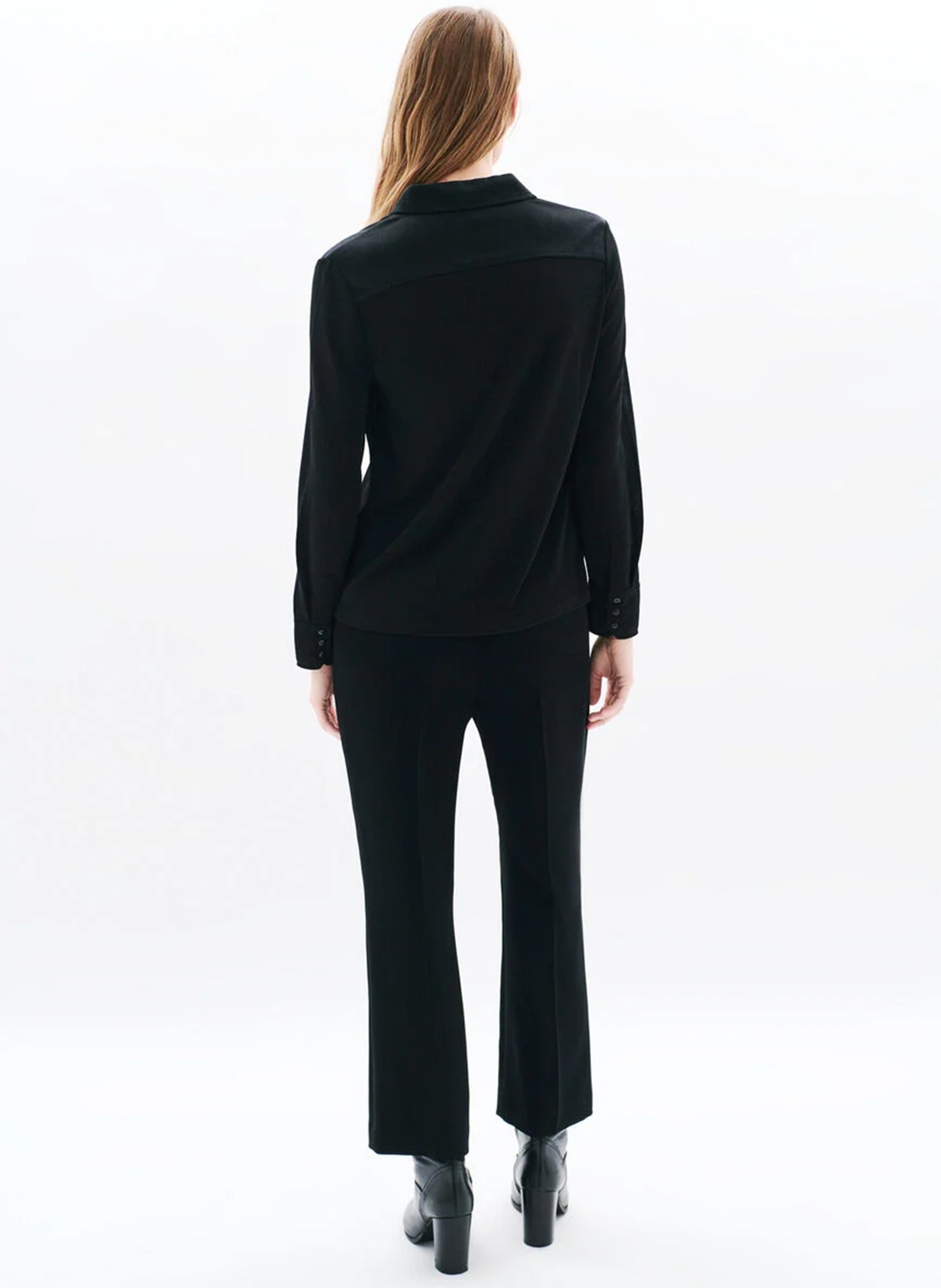 Straight shirt with classic sequined collar CAROLL Black