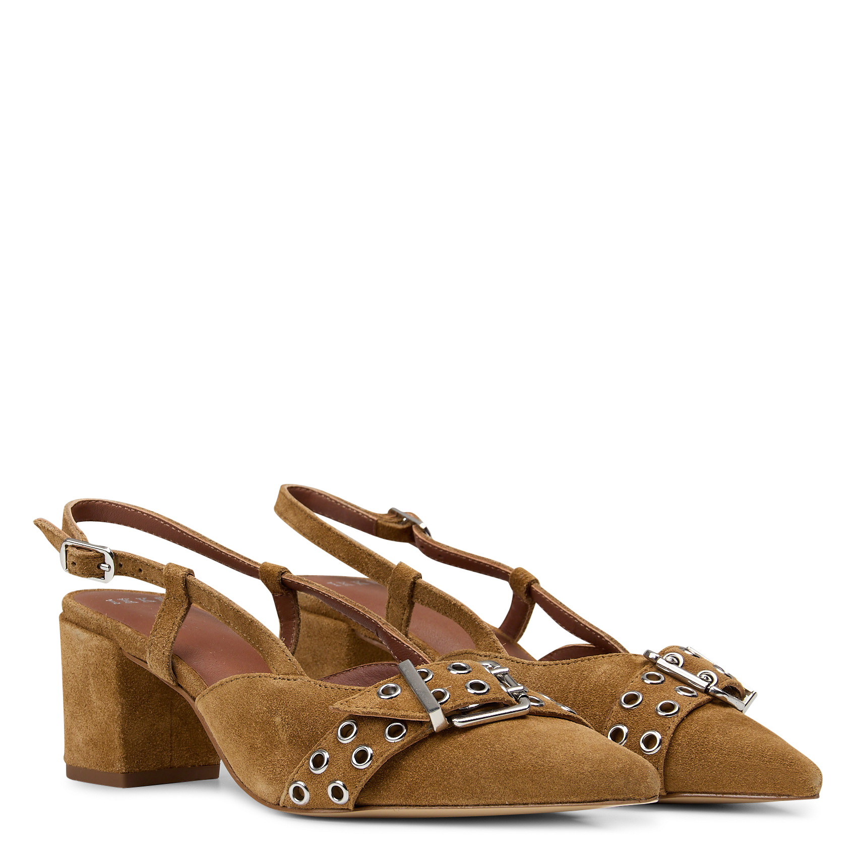 Suède slingback-pumps IKKS Bruin