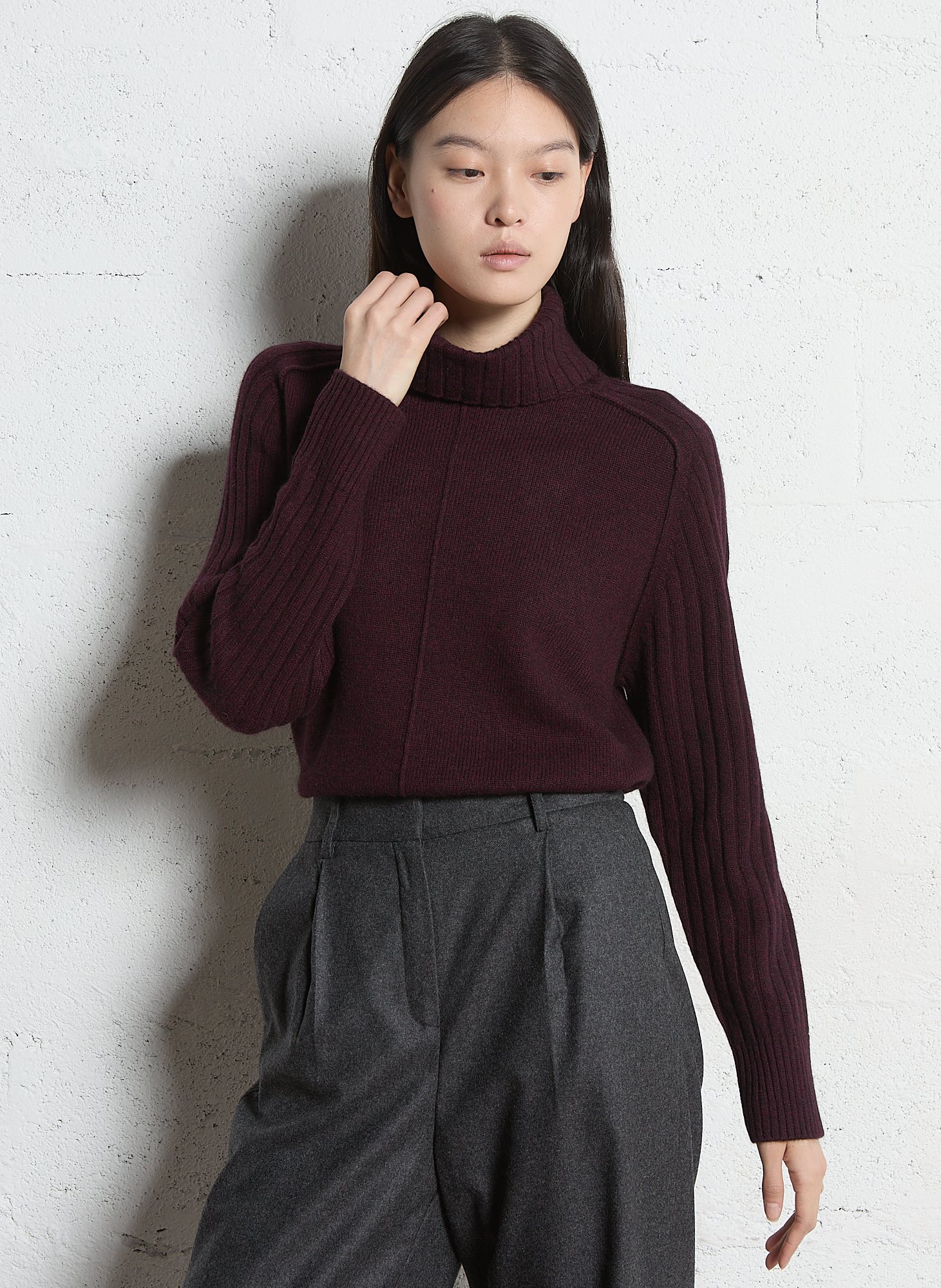 Pull col roulé en laine mélangée MAISON 123