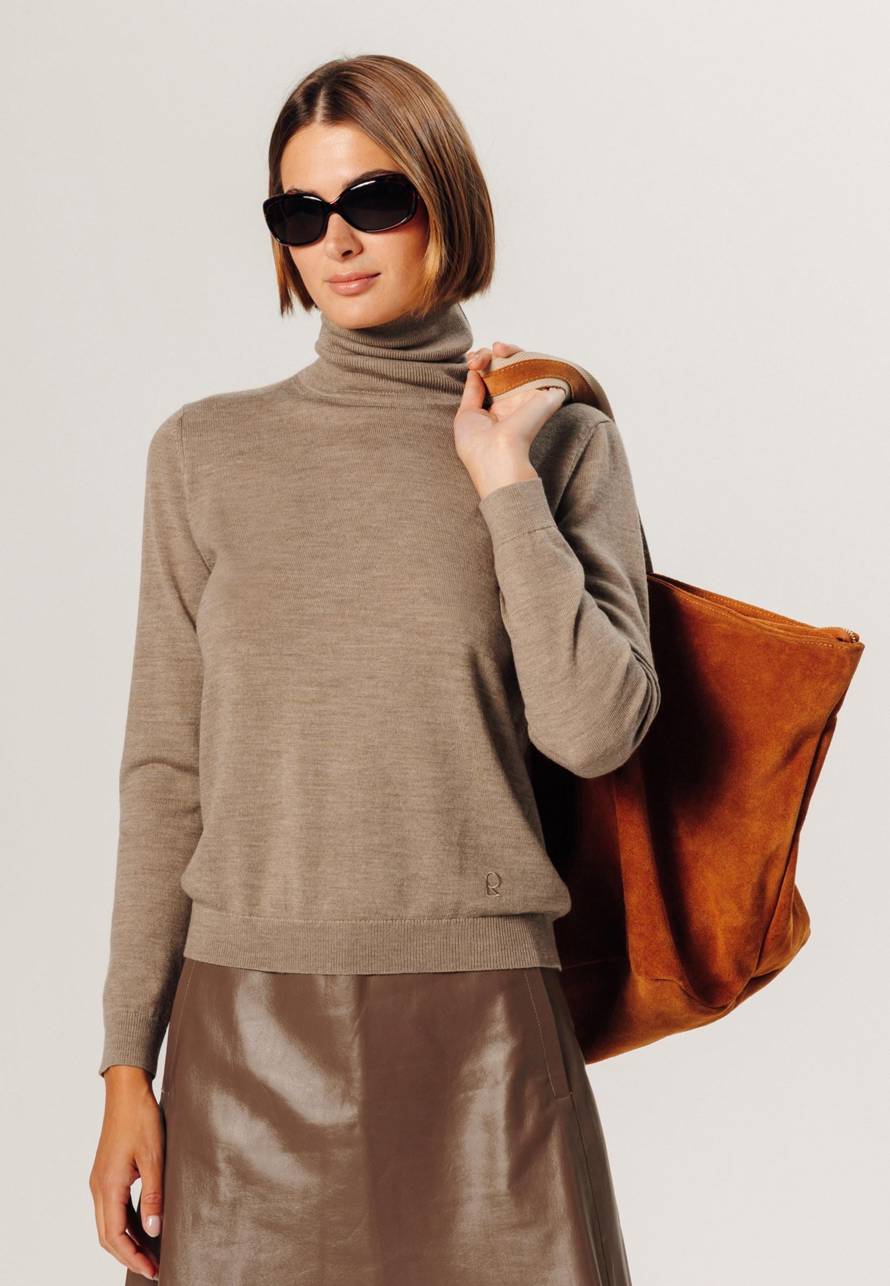 Merino wool roll-neck sweater RODIER Beige
