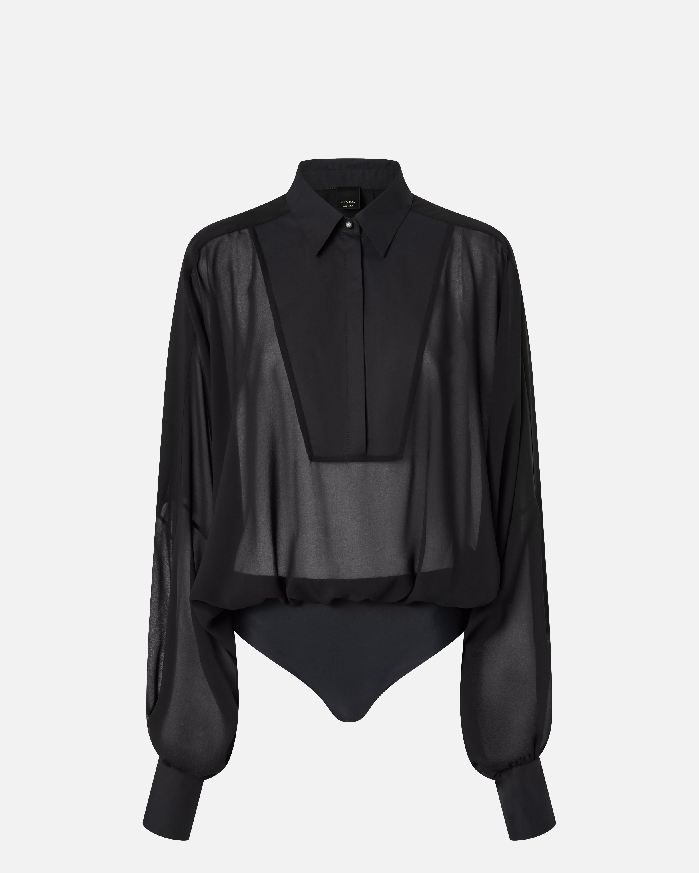 Chiffon and poplin bodysuit with wide sleeves PINKO Black