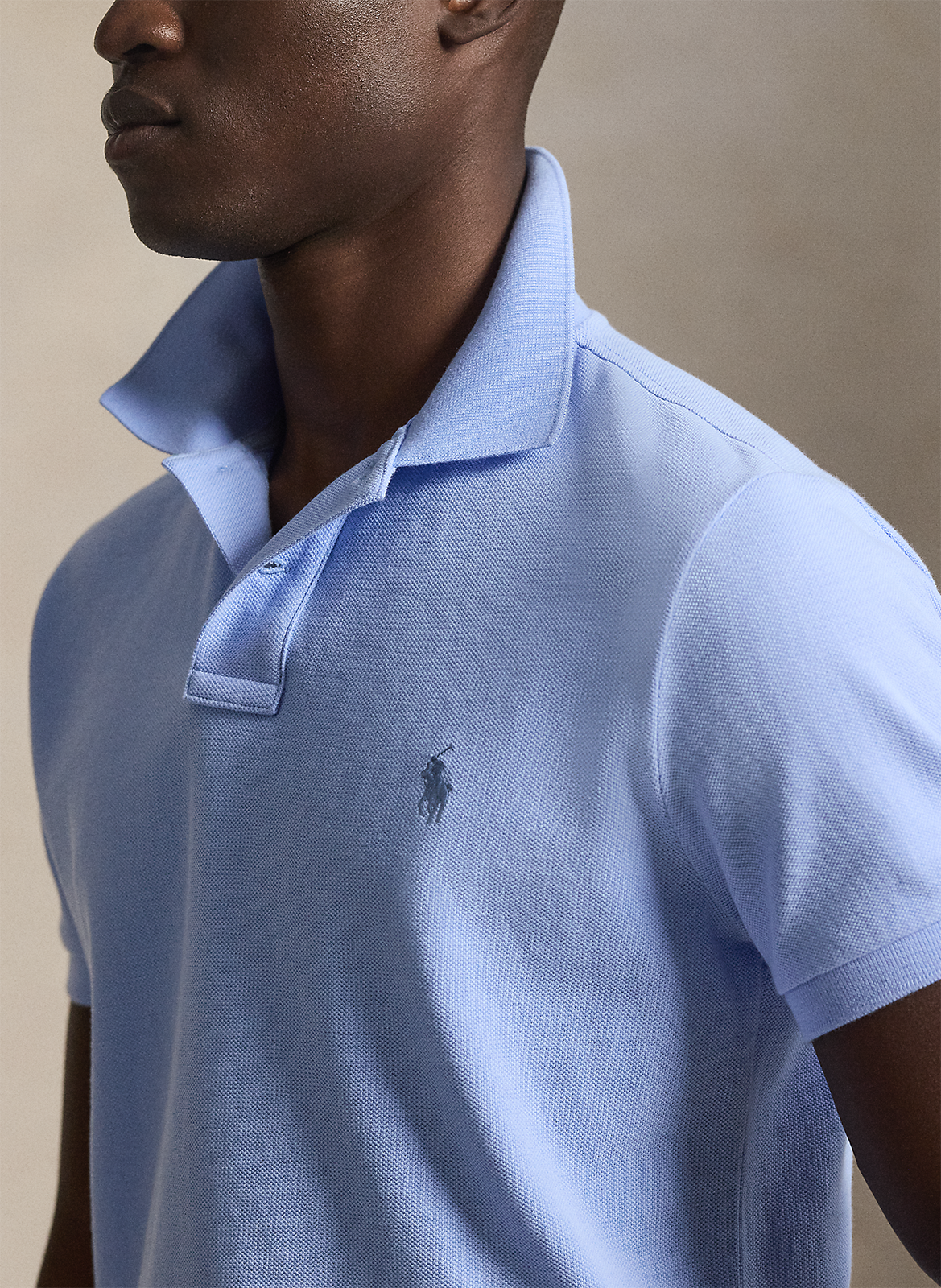 Custom-fit cotton polo shirt POLO RALPH LAUREN Blue