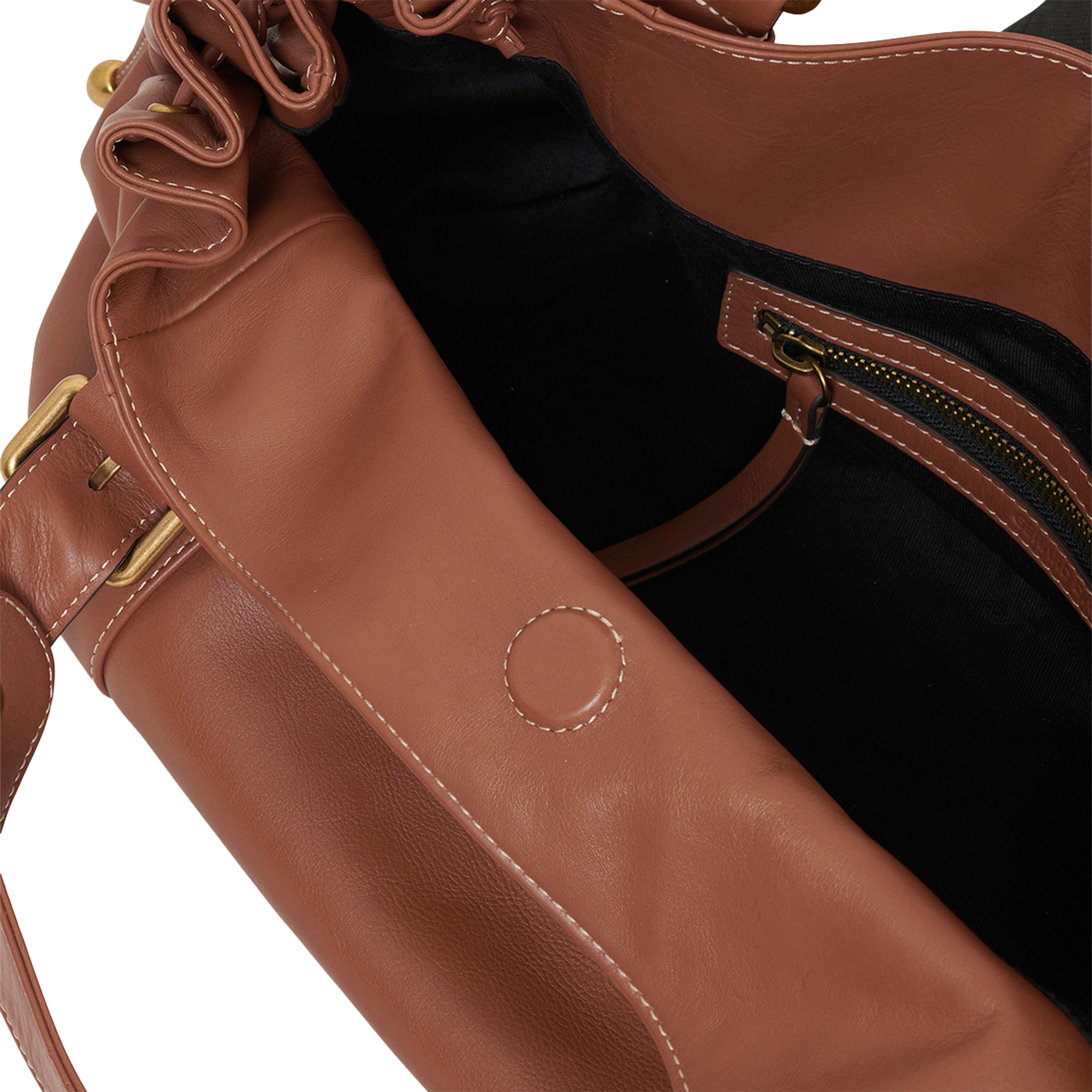 Bowlingtas van nerfleer met rits GERARD DAREL Bruin