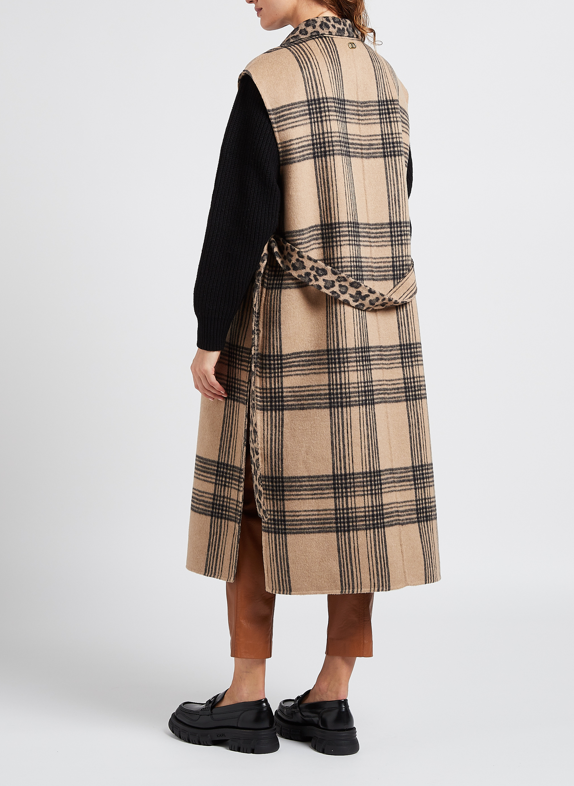 Loose-fit reversible jacket with tailored collar TWINSET Brown