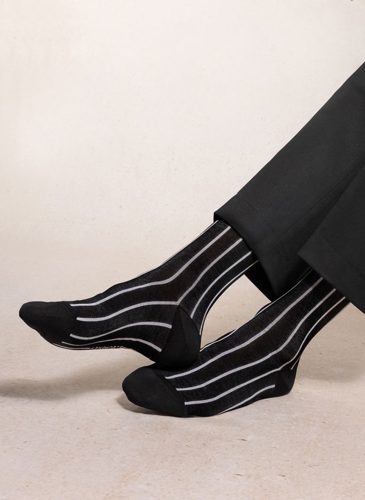 Halbhohe gestreifte Socken BLEUFORET Schwarz