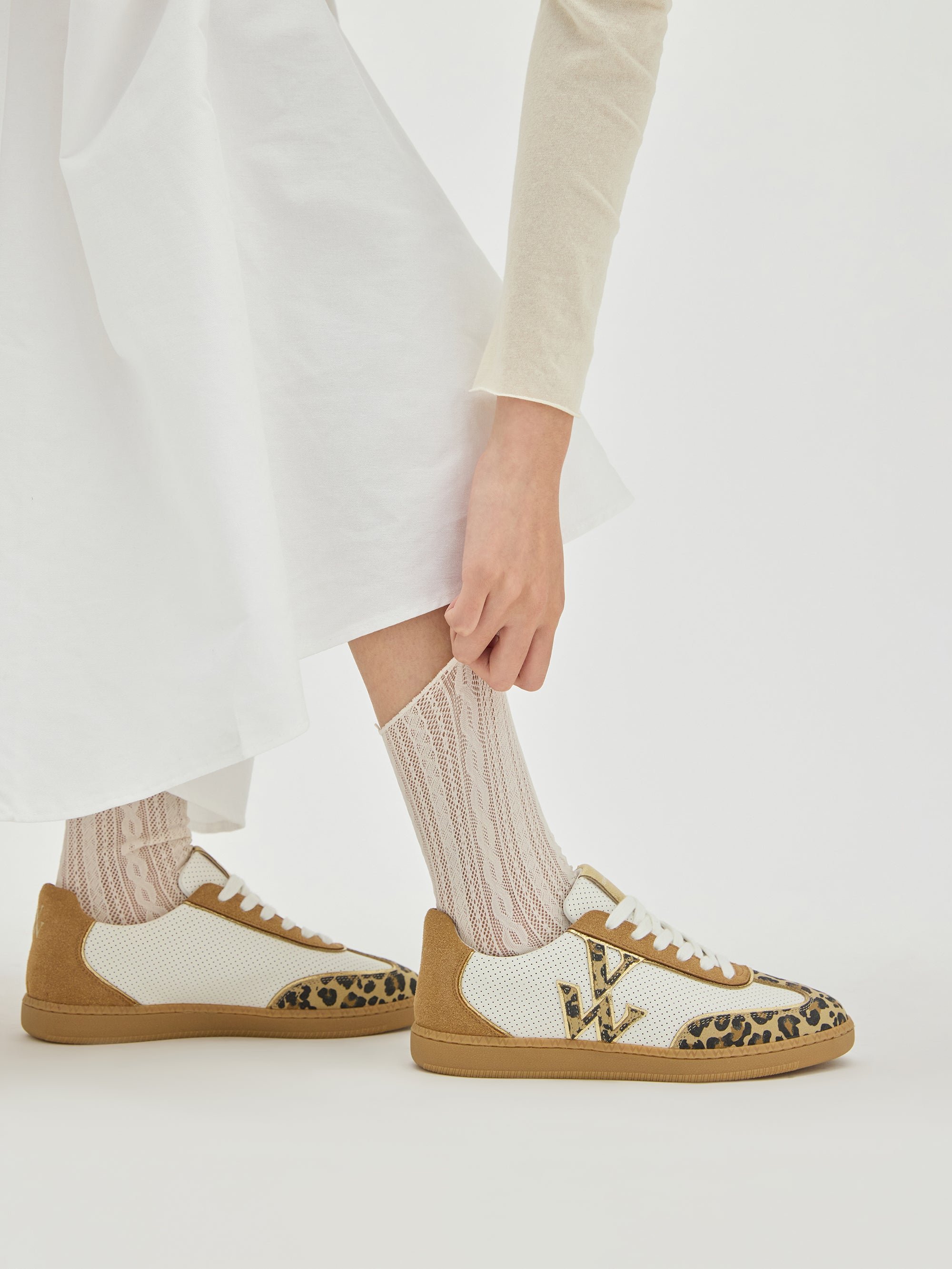 Sneakers with monogram on retro sole VANESSA WU White