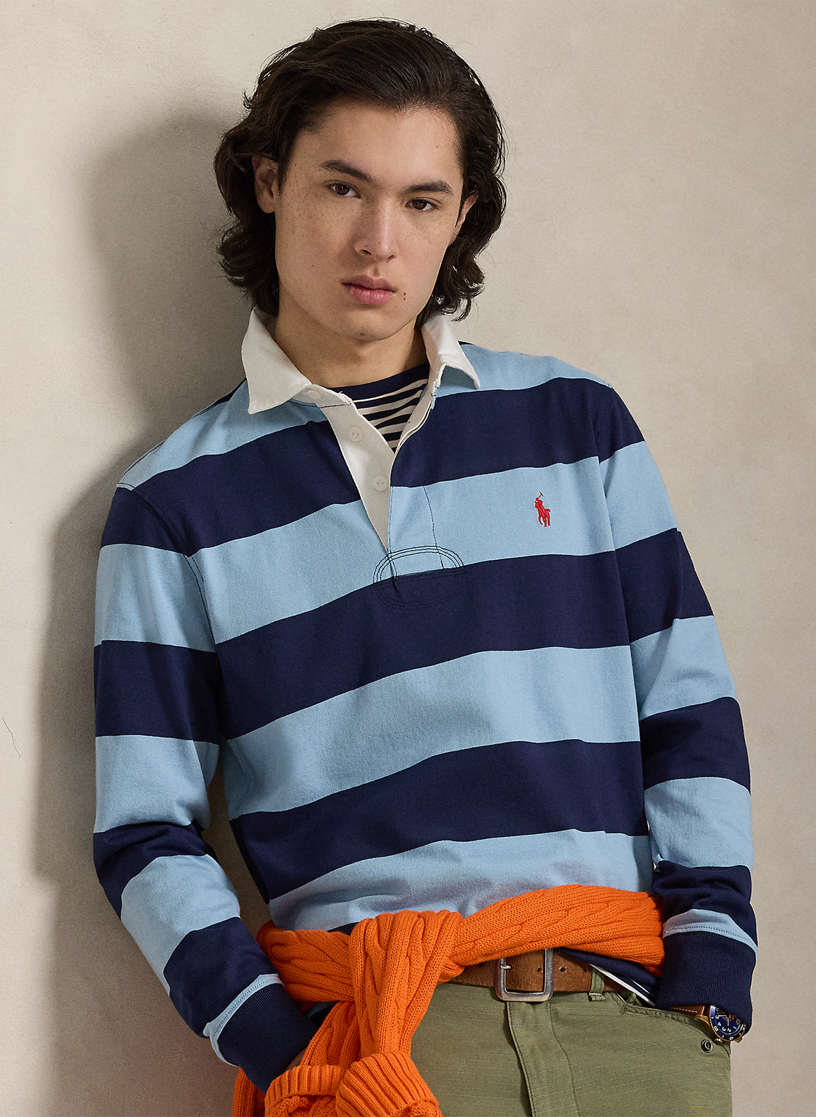 Striped classic-fit cotton polo POLO RALPH LAUREN Blue
