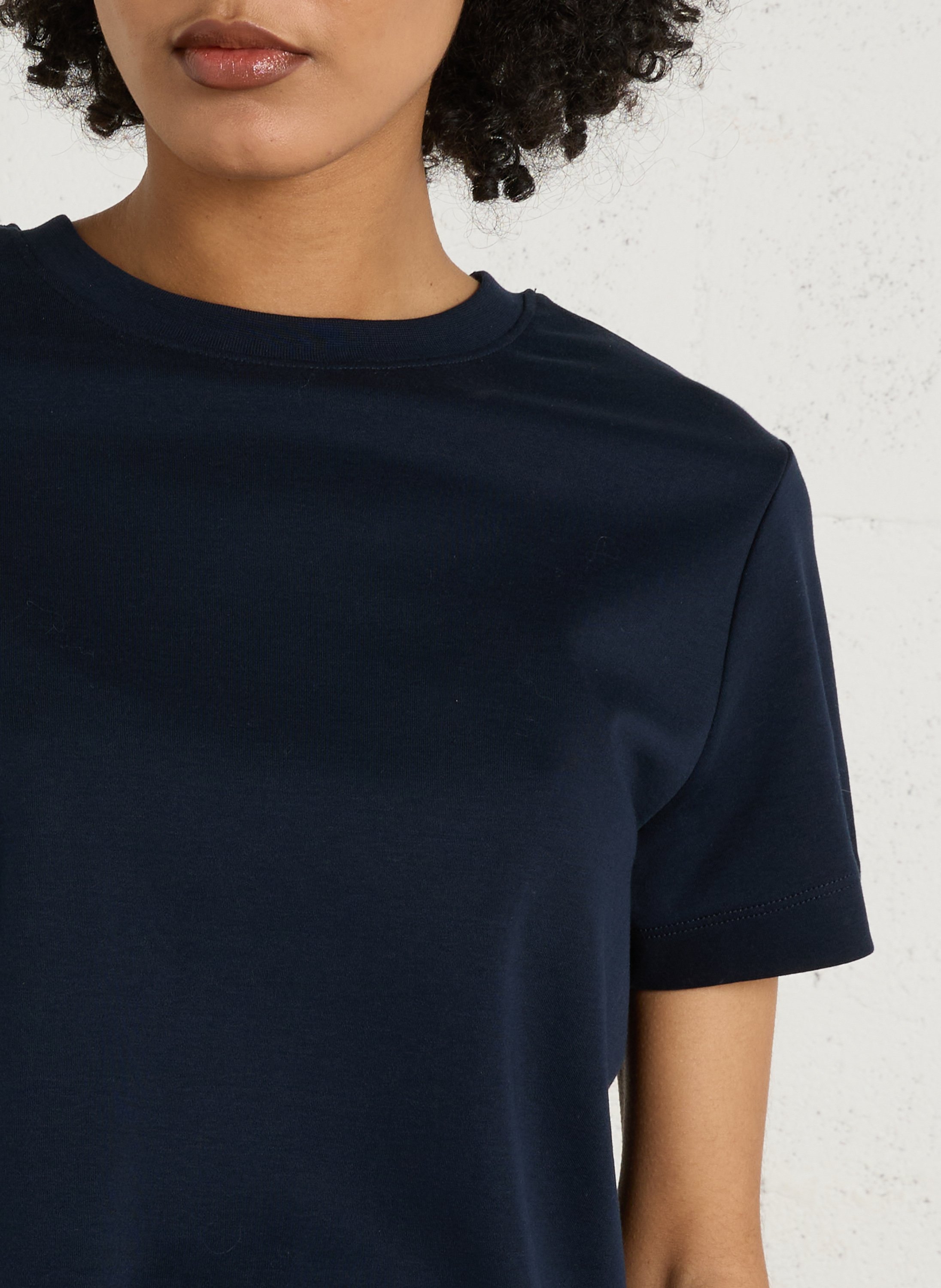 tee-shirt droit col rond en coton MAISON 123 Bleu