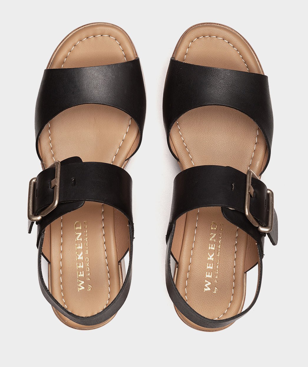 Black leather high heel sandals. PEDRO MIRALLES Black