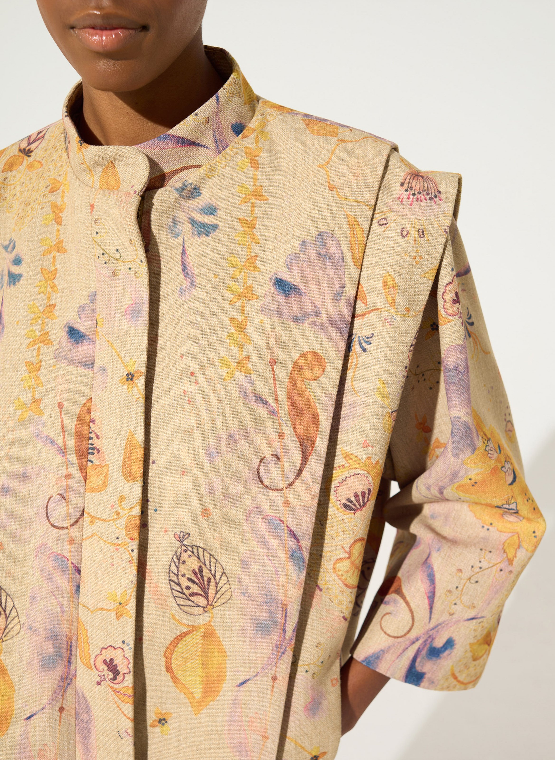 Blouson imprimé à col montant COTELAC Marron