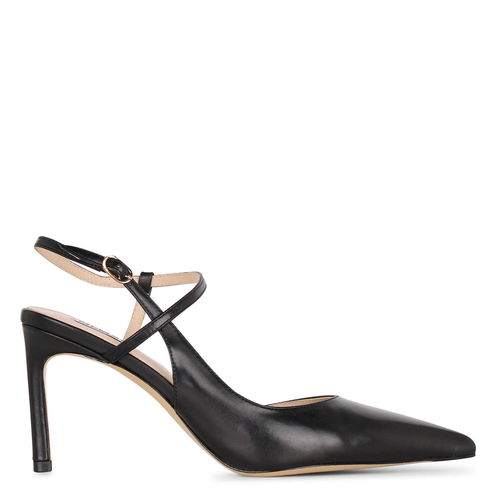 Escarpins à bout pointu en cuir lisse MI/MAI Noir