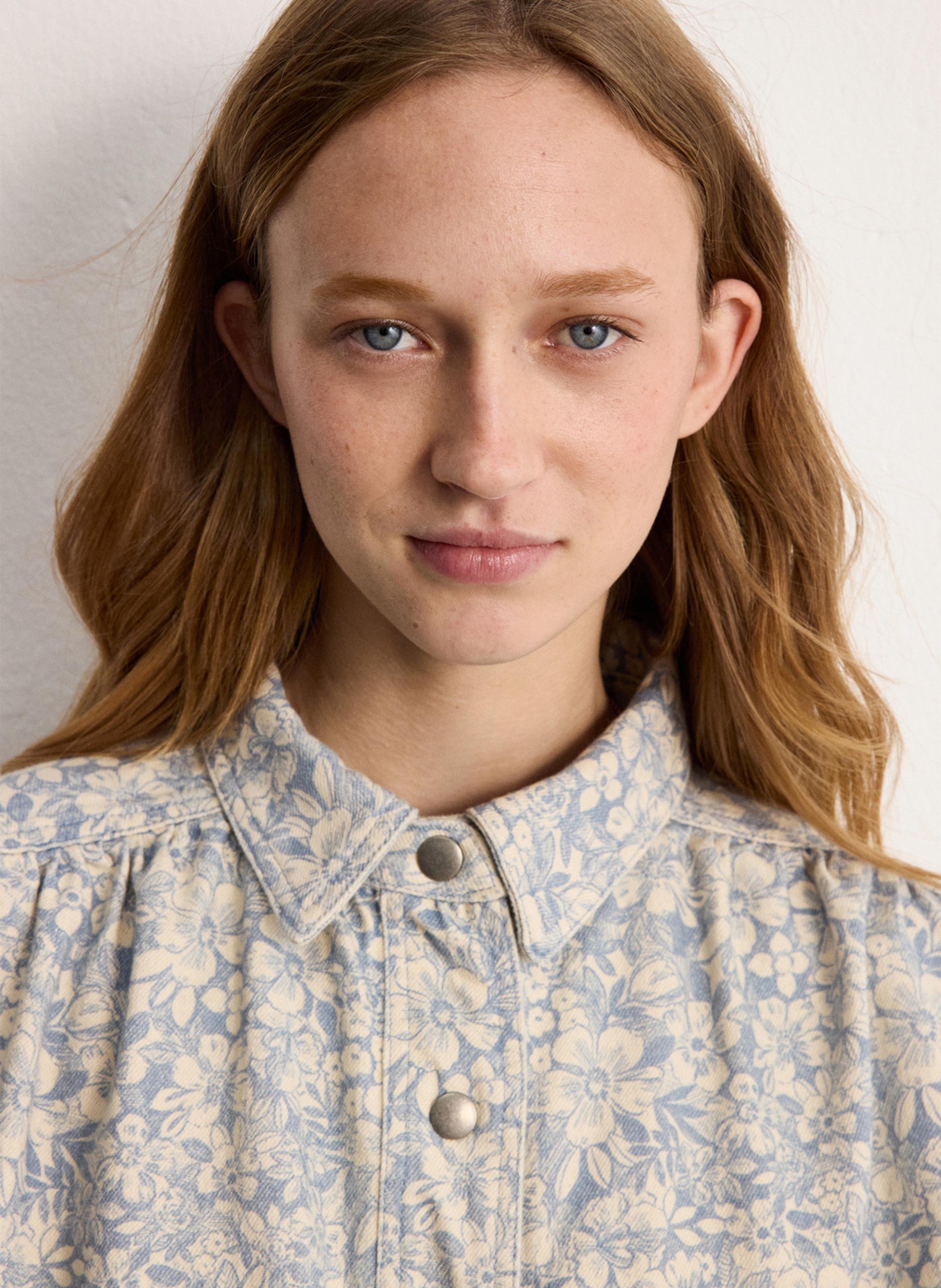 Surchemise en denim imprimé PABLO Bleu