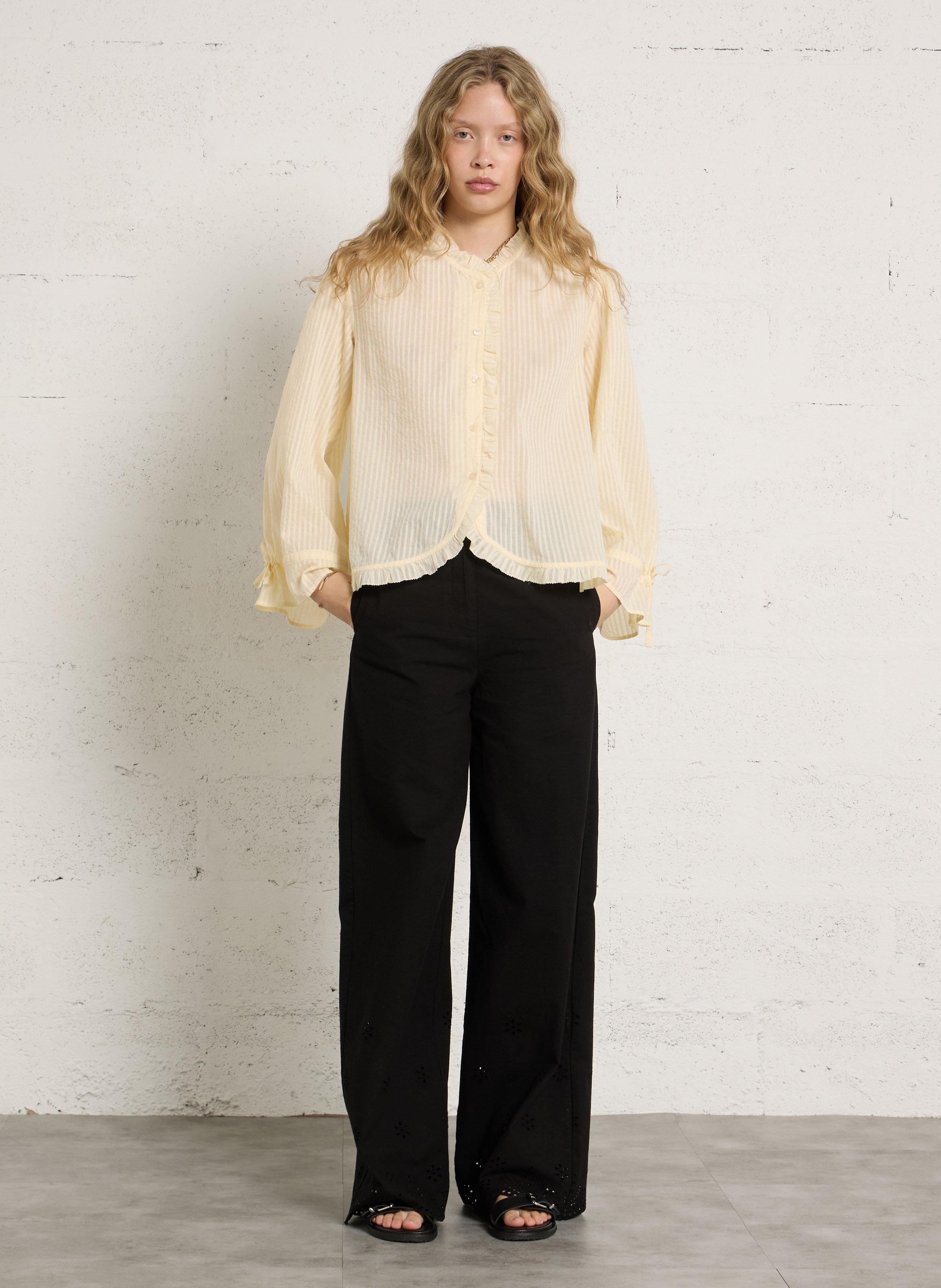 Loose-fit cotton shirt DES PETITS HAUTS Yellow