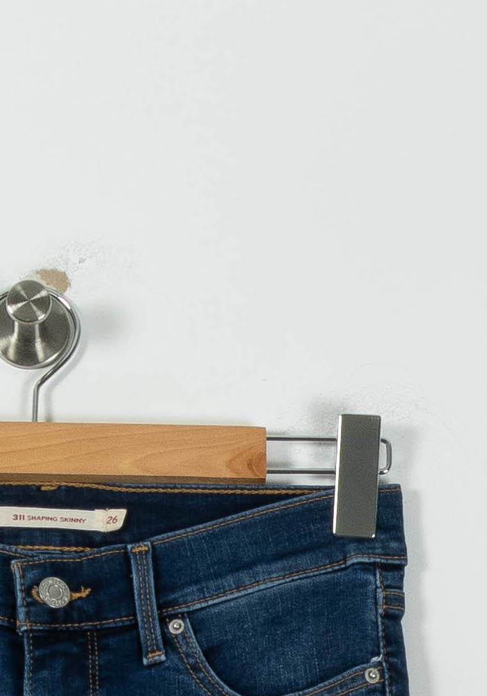 Cropped slim jeans with studs LEVI'S - Seconde main Blue