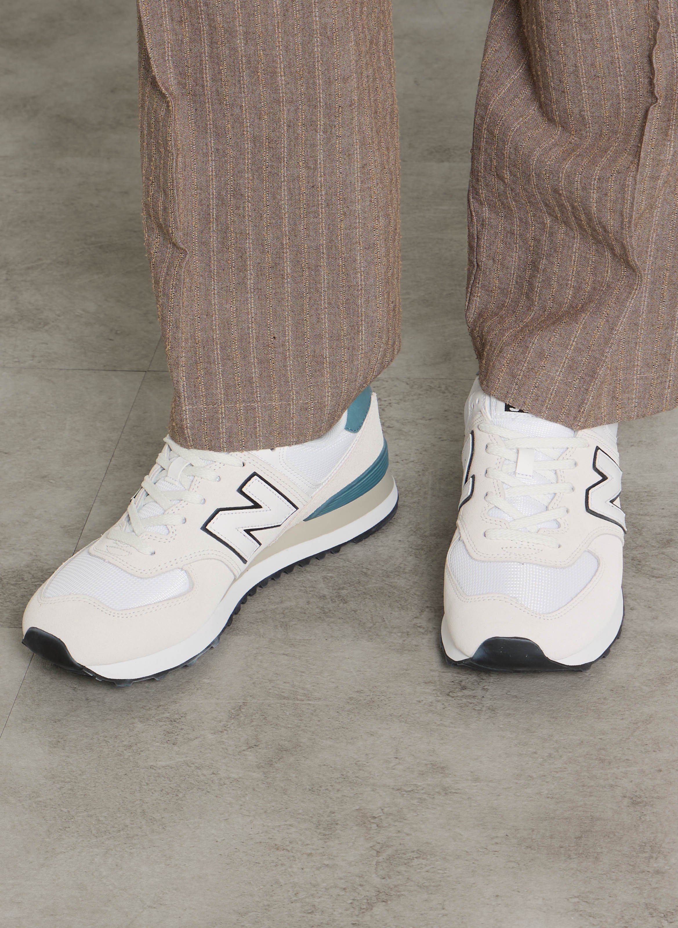 Low-top leather mix sneakers NEW BALANCE White