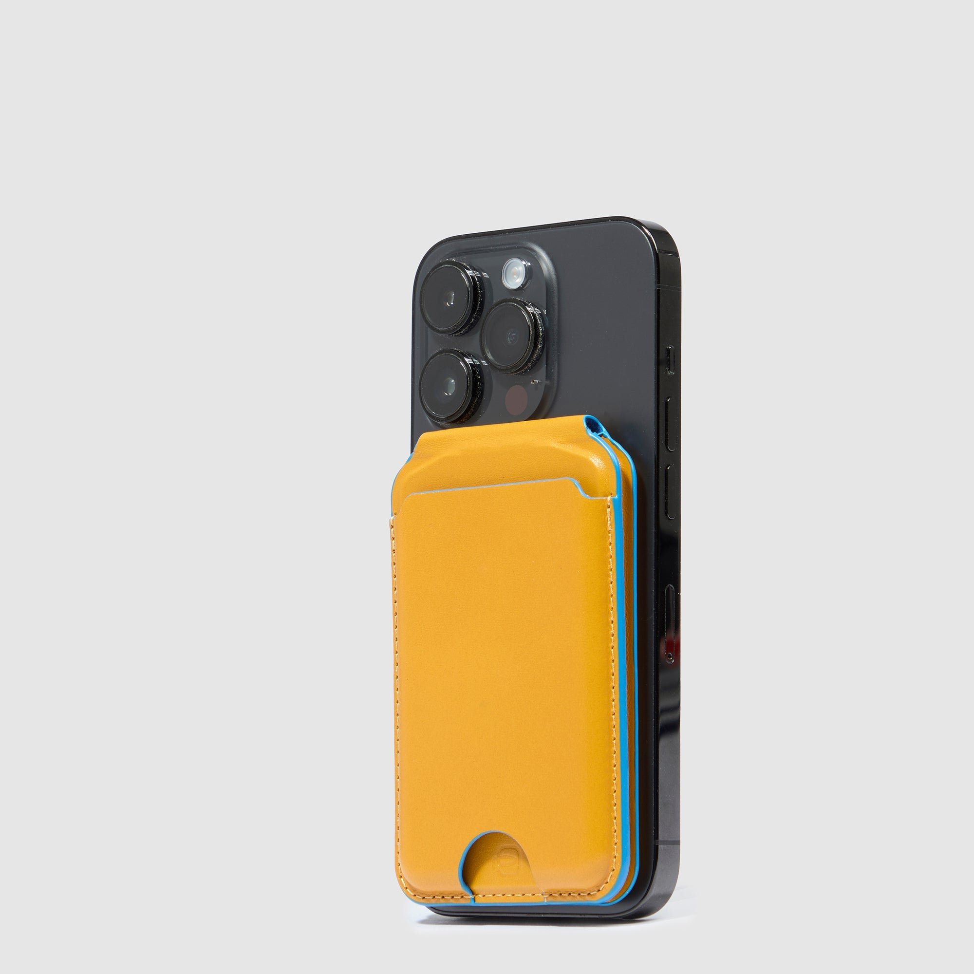 Portefeuille magsafe avec traqueur rechargeable PIQUADRO Jaune