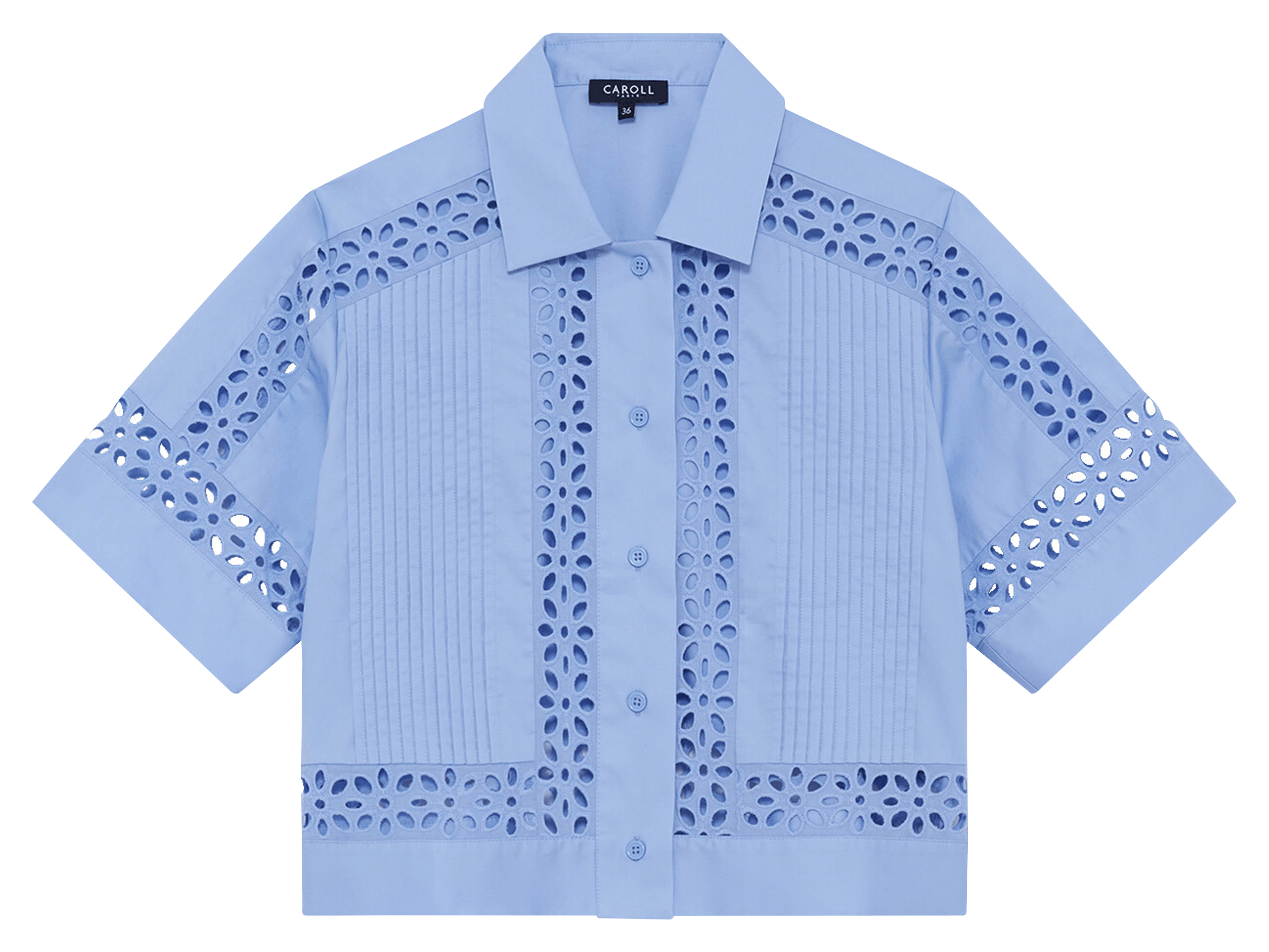 Chemise col classique en coton CAROLL Bleu