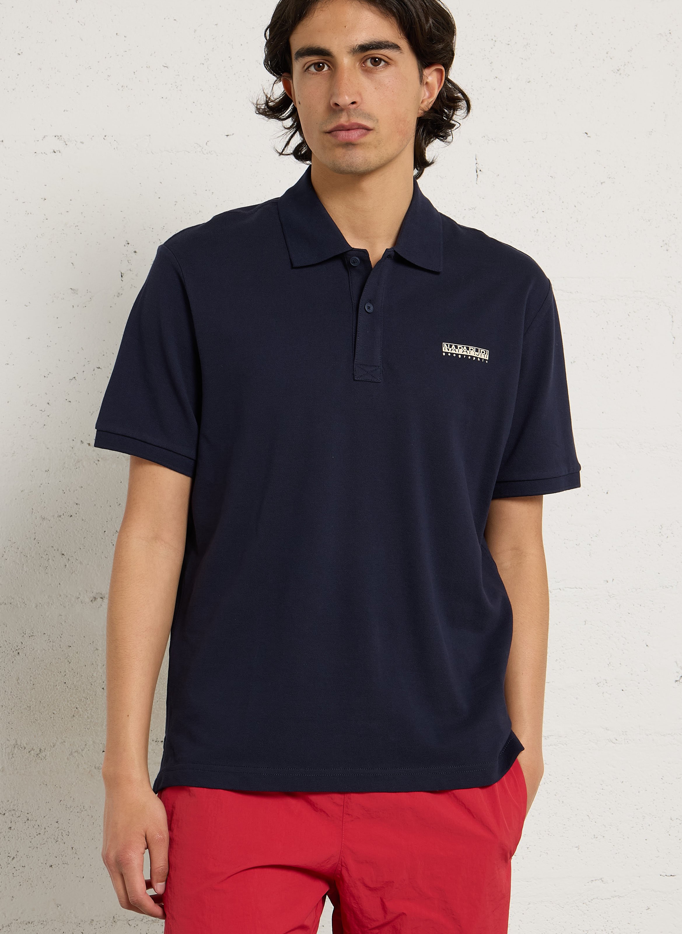 Polo mit kurzen Ärmeln aus Baumwolle NAPAPIJRI Blau