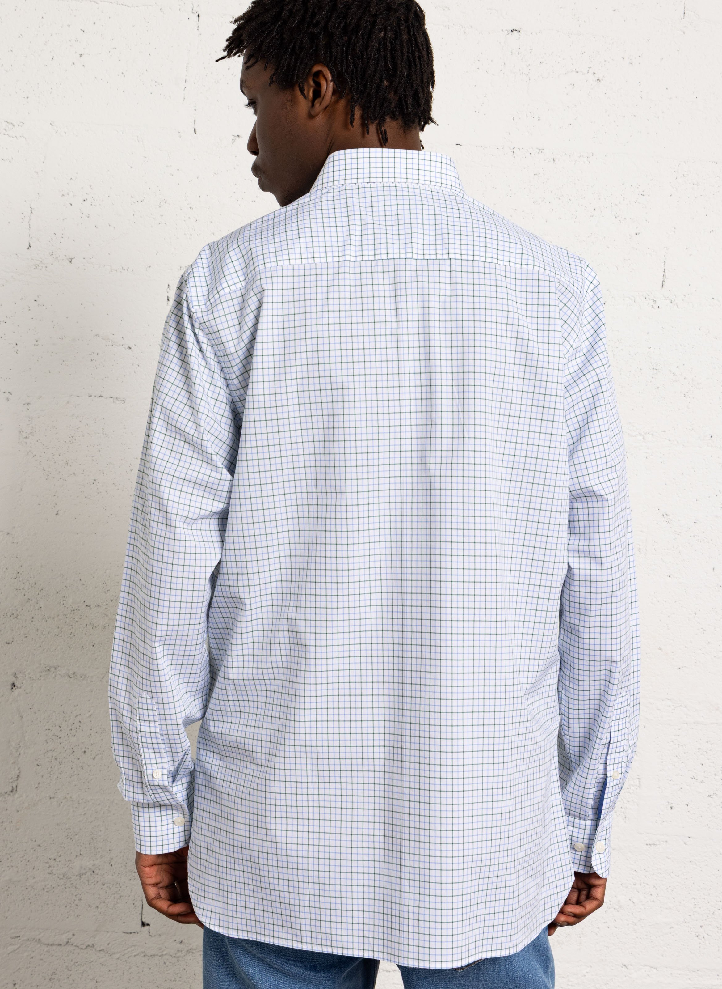 Chemise col classique manches contrastantes en coton HACKETT Green