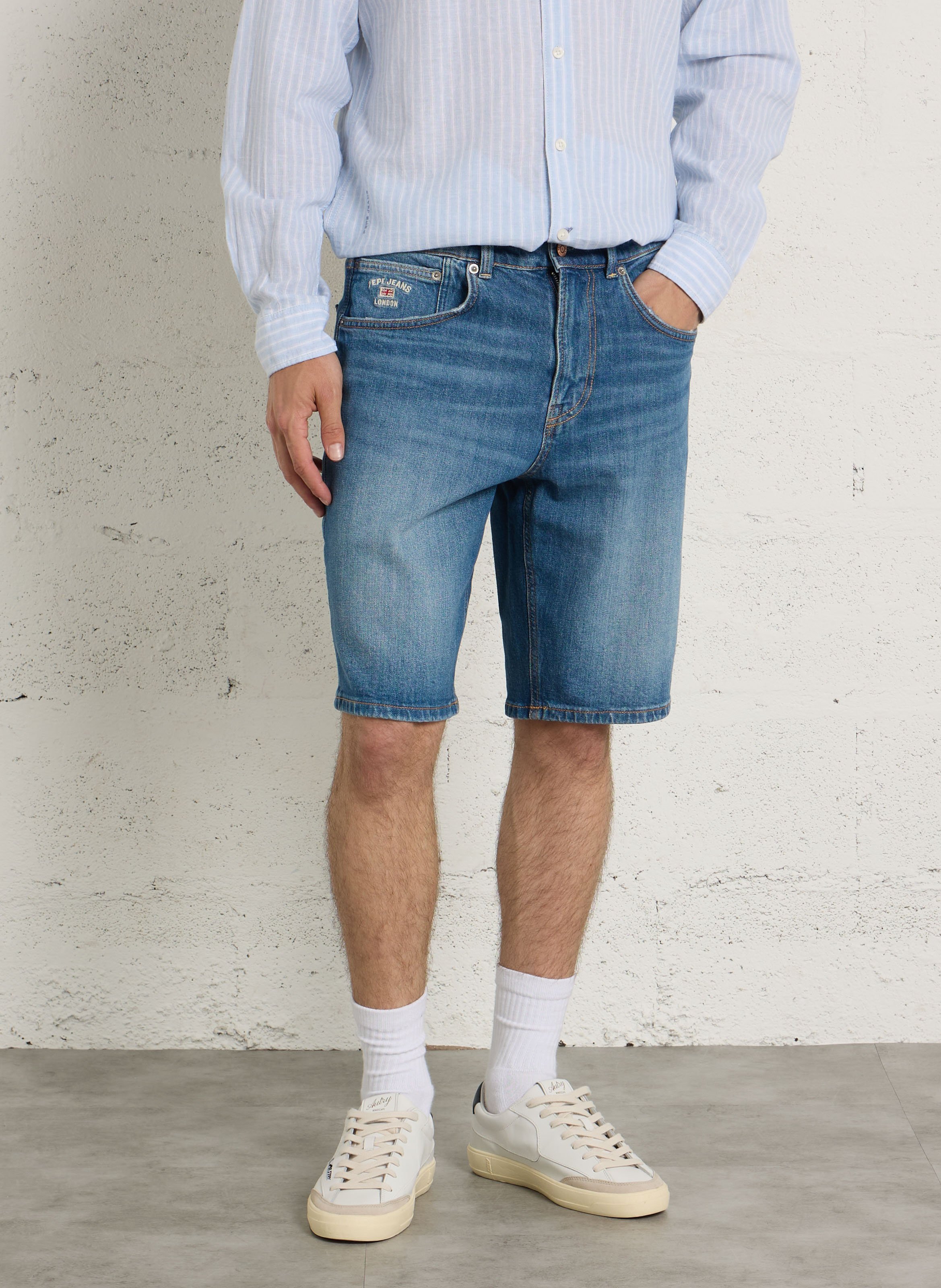 Straight cotton-blend shorts PEPE JEANS