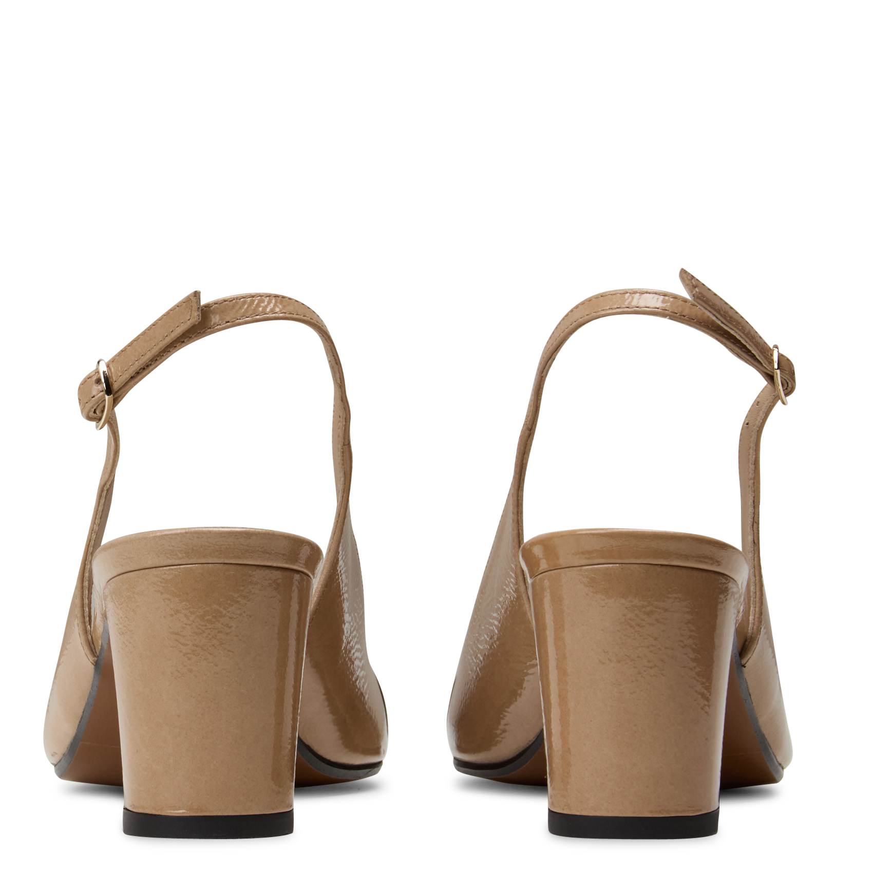 Riemchenschuhe aus Lackleder RIVECOUR Beige