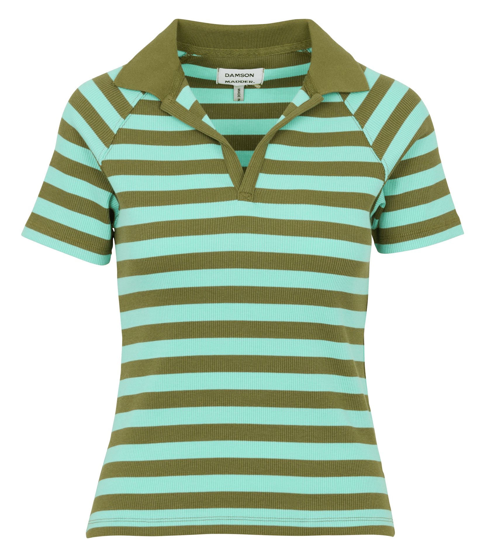 Top col classique rayé  DAMSON MADDER Vert
