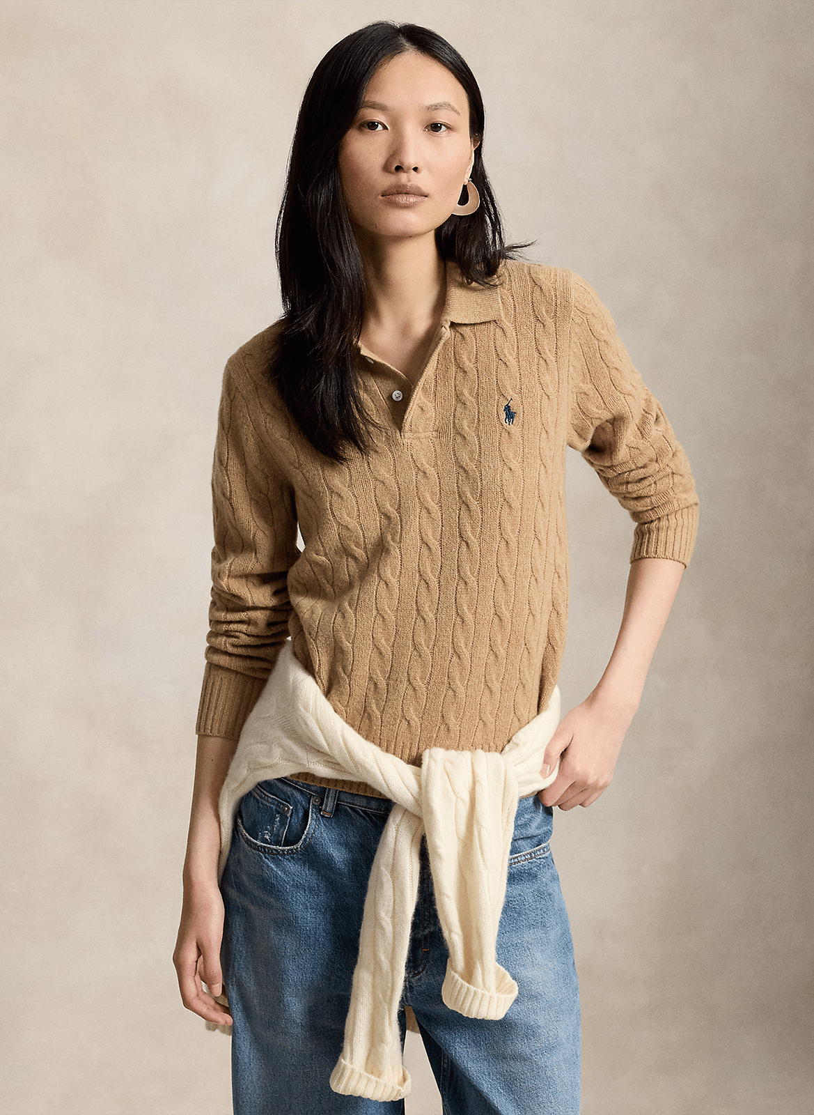 Straight wool and cashmere blend sweater POLO RALPH LAUREN Beige