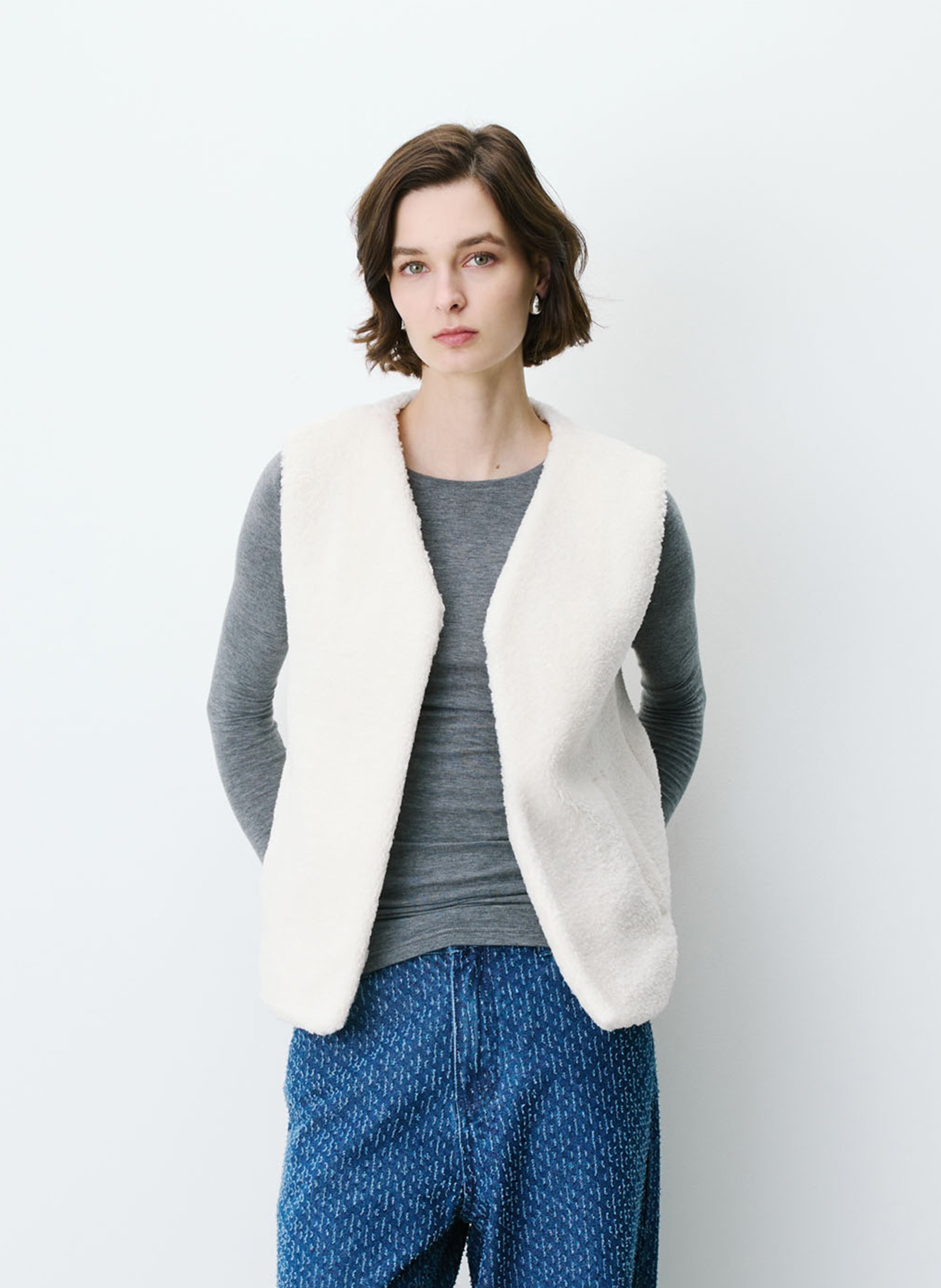 Veste sans manches en shearling synthétique GRACE ET MILA