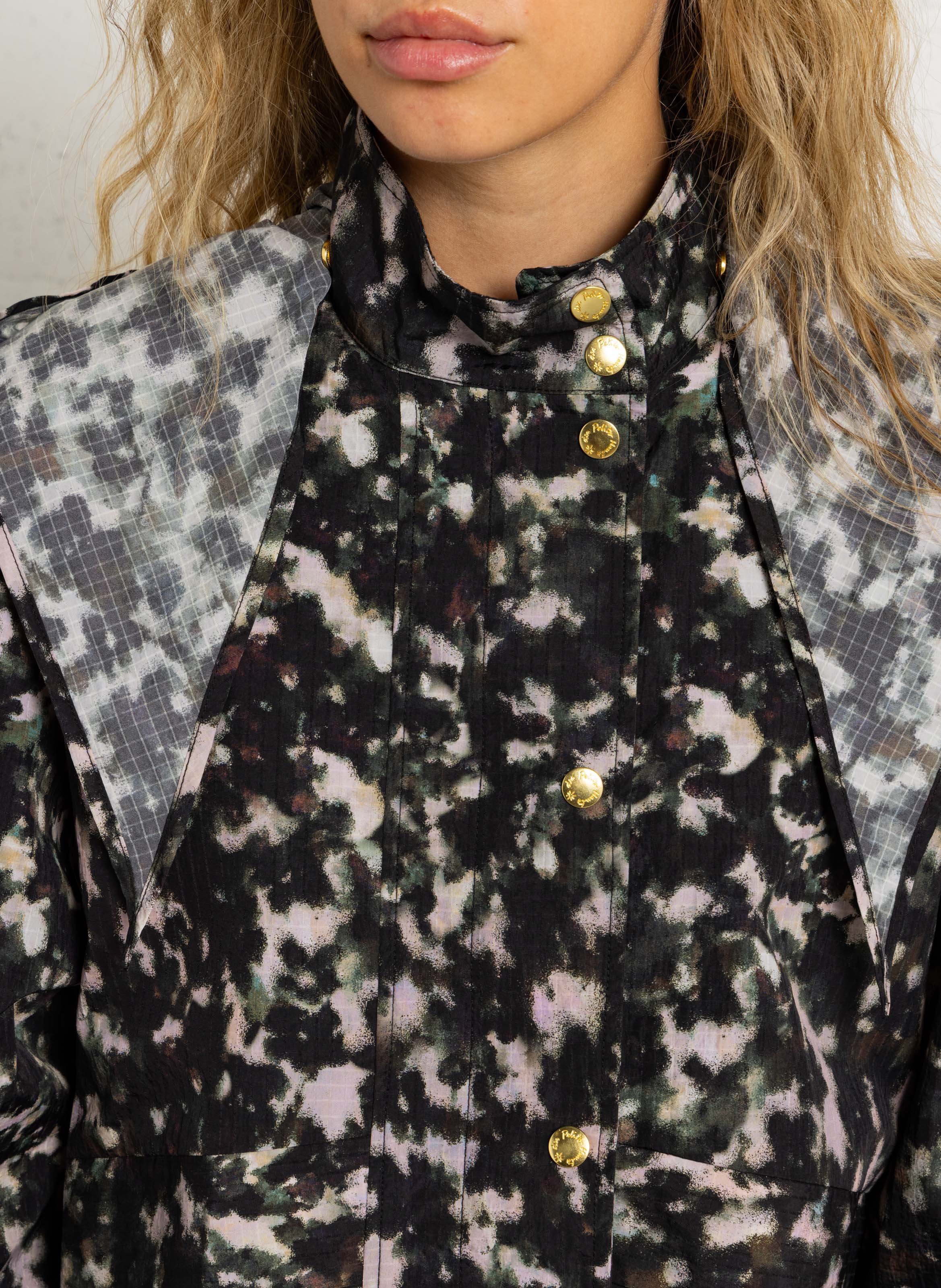Printed high-neck parka DES PETITS HAUTS Multicolored