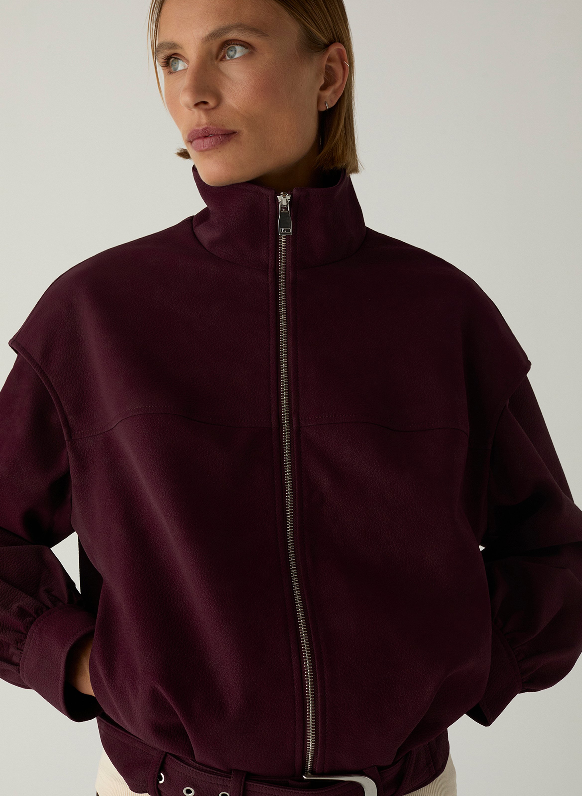 Oversized high collar jacket LAAGAM Red