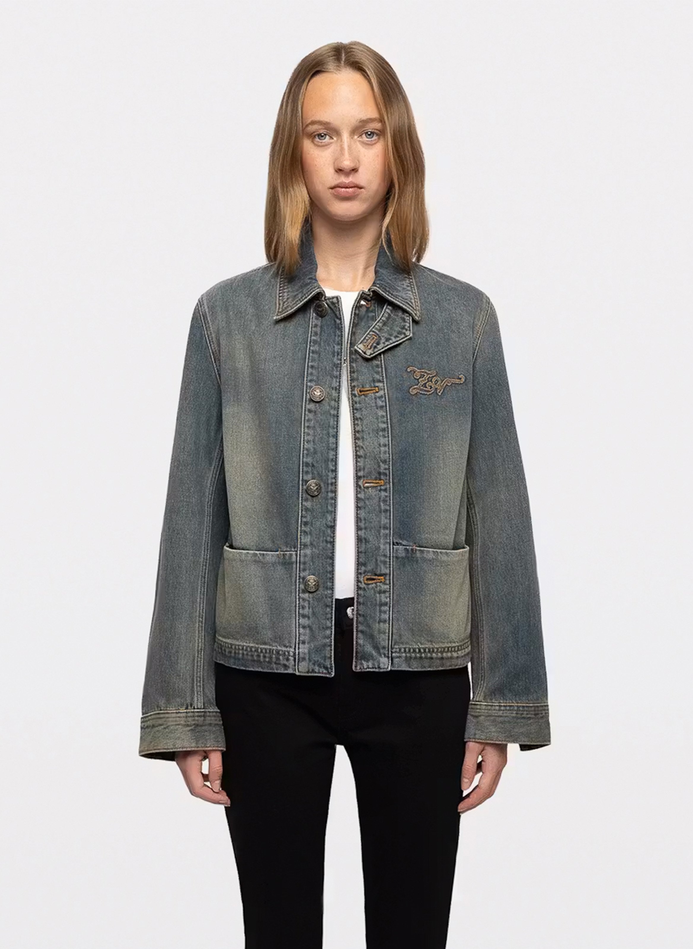 Veste en jean droite en coton ZADIG&VOLTAIRE Bleu
