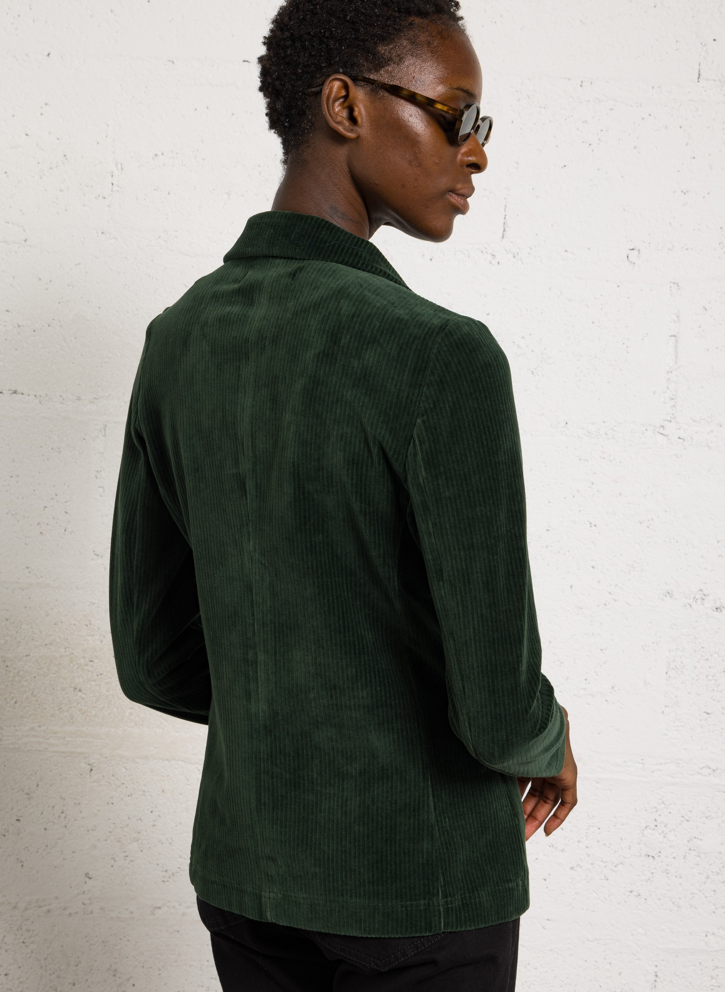 Cotton-blend jacket with tailored collar NICE THINGS Green