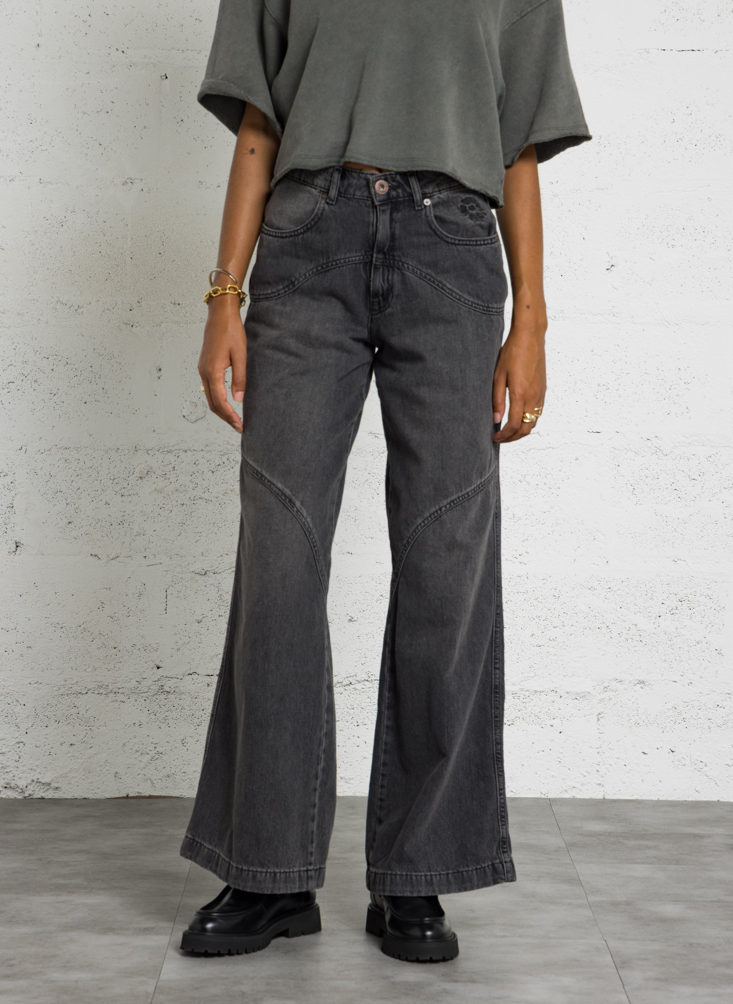 Weite Jeans aus Baumwolle BILLABONG Schwarz