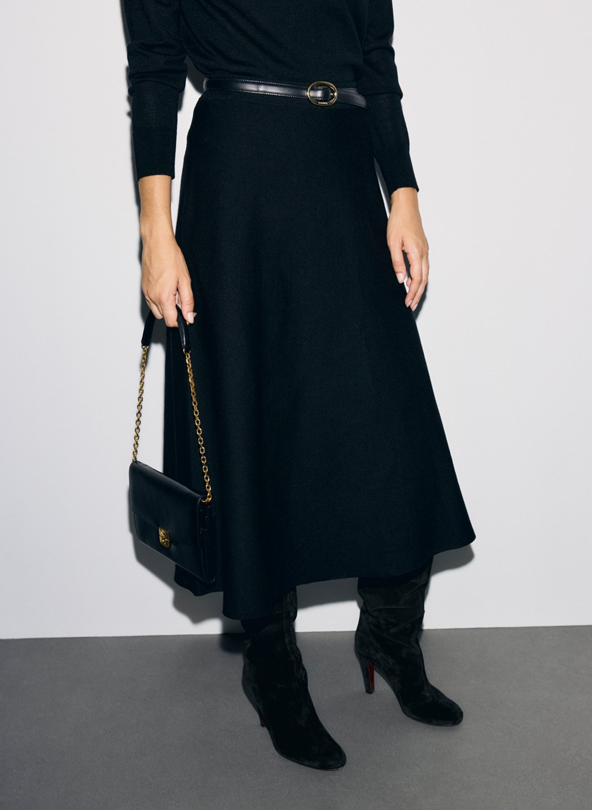 Long flared skirt GERARD DAREL Black