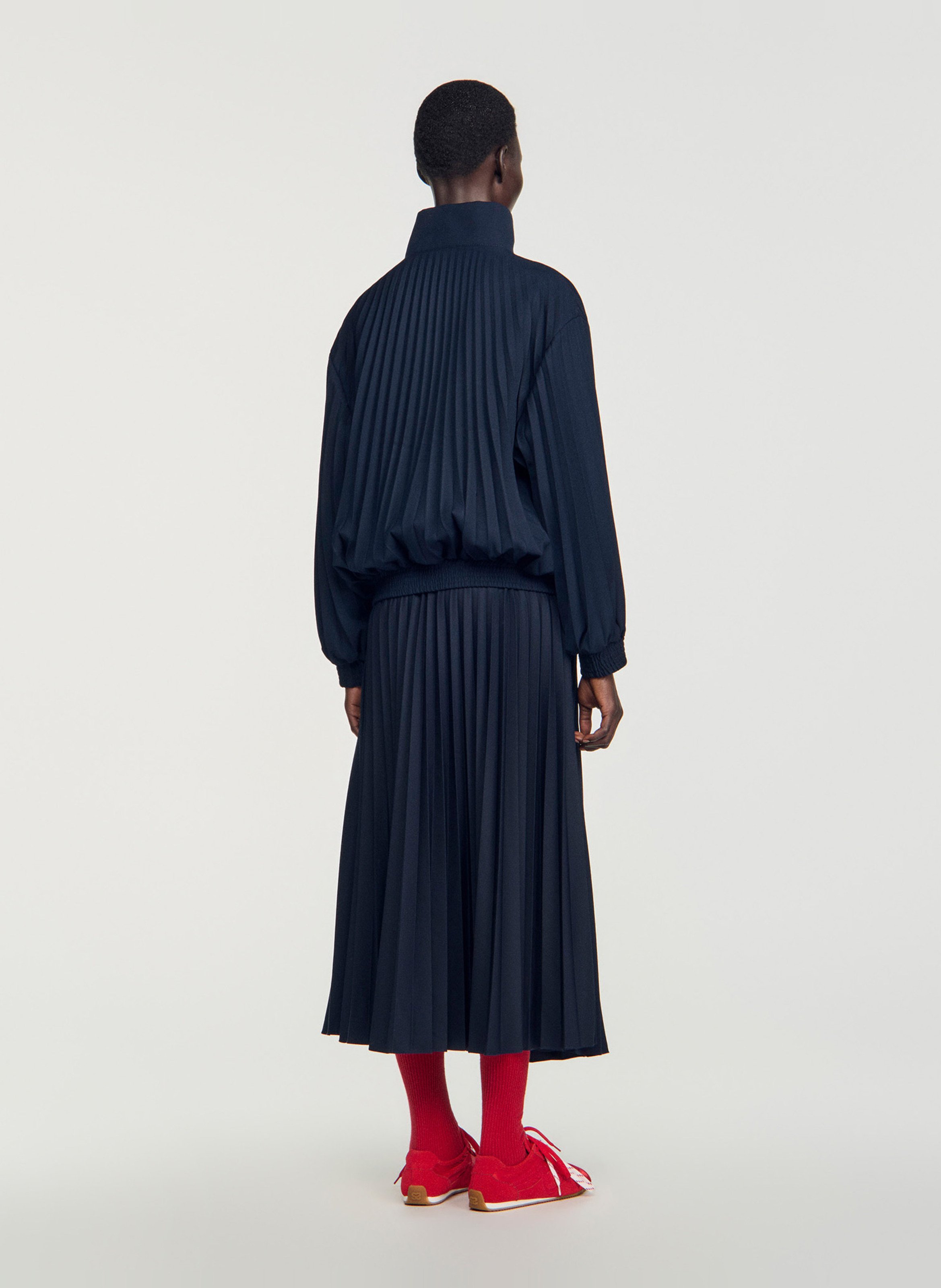 Oversized geplooide jas SANDRO Blauw