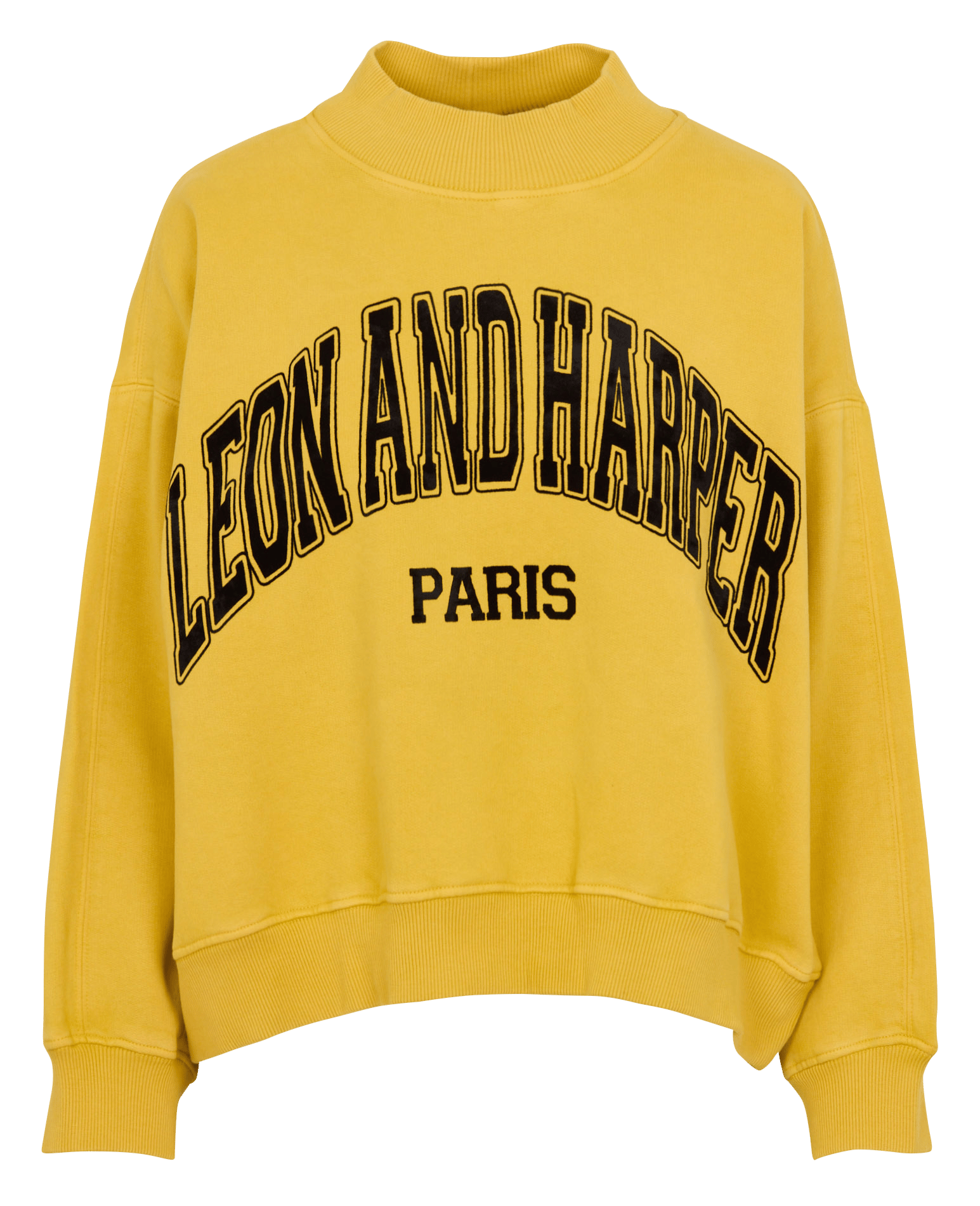 Weites Sweatshirt mit Stehkragen und bedrucktem Muster aus Baumwollmischung. LEON & HARPER