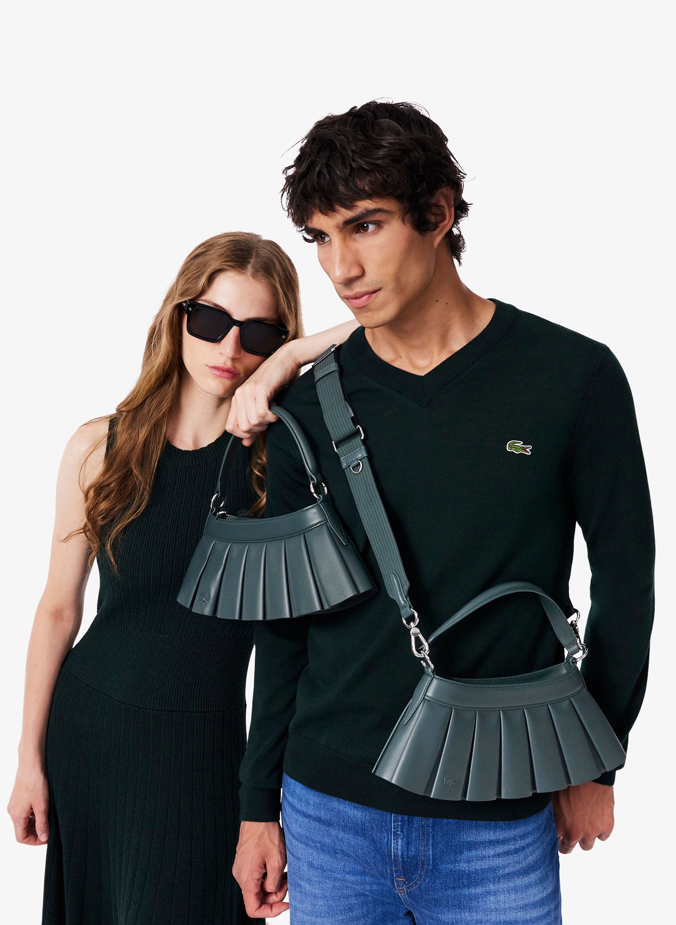 Handtasche H Lenglen aus Leder LACOSTE Grun