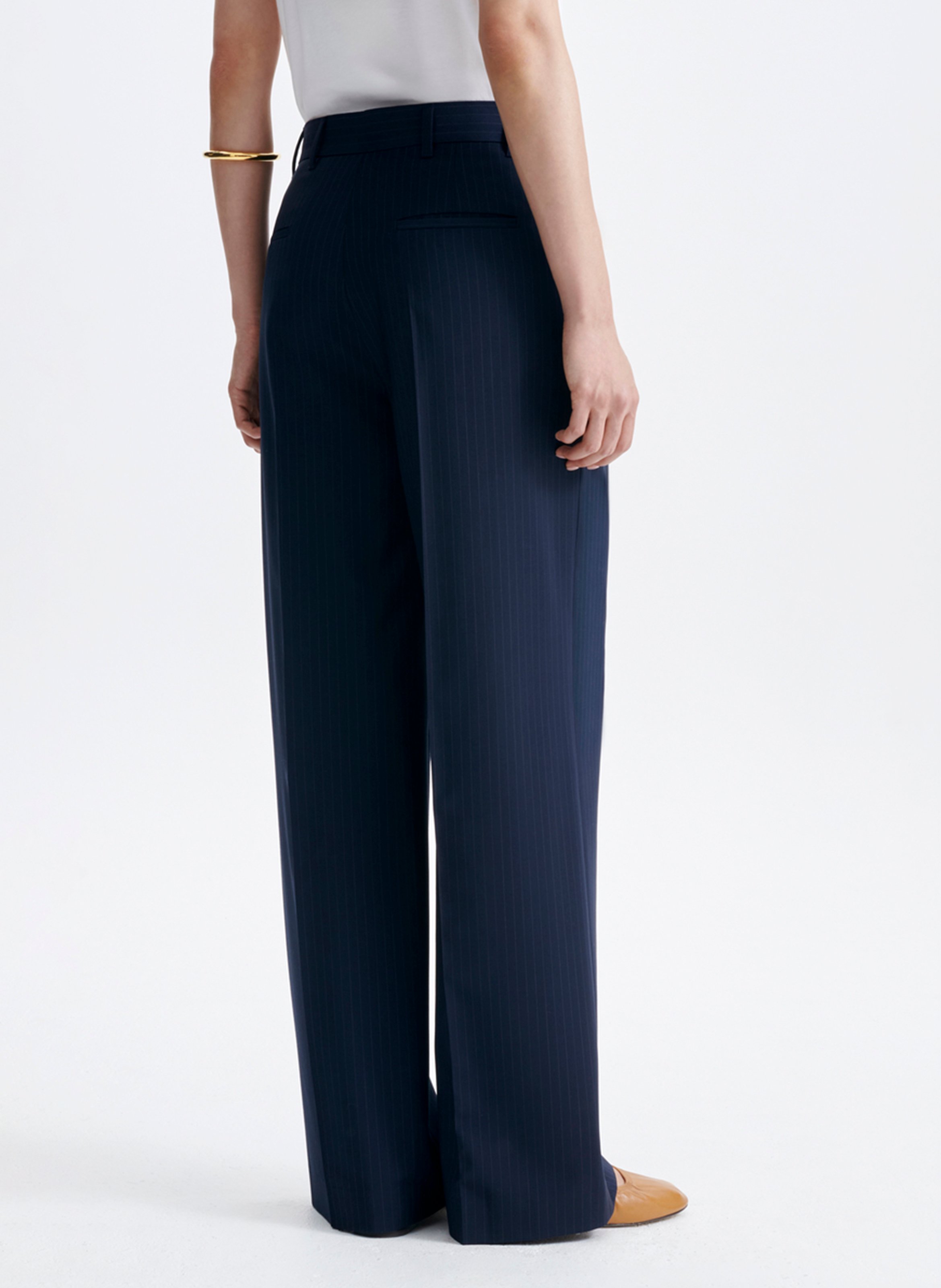 Pinstriped tailored trousers with sharp pleats VANESSA BRUNO Blue