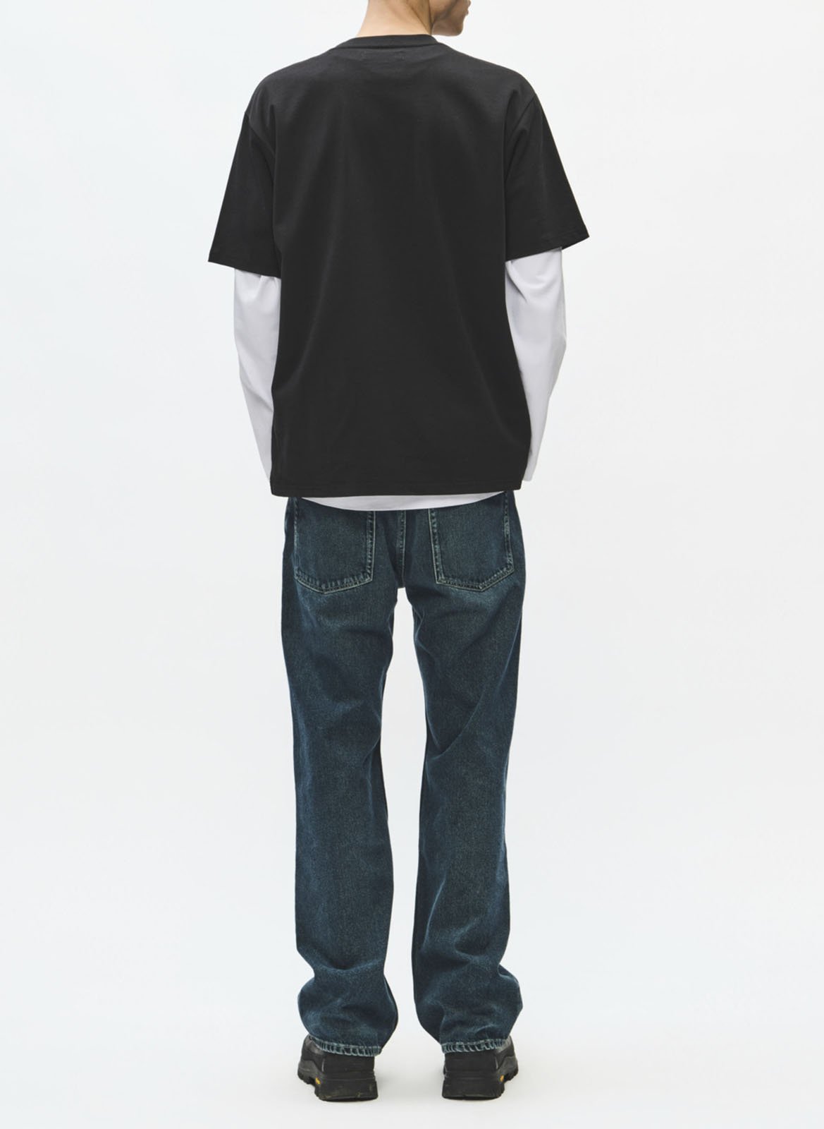 Tee-shirt col rond en coton WOOD WOOD Noir