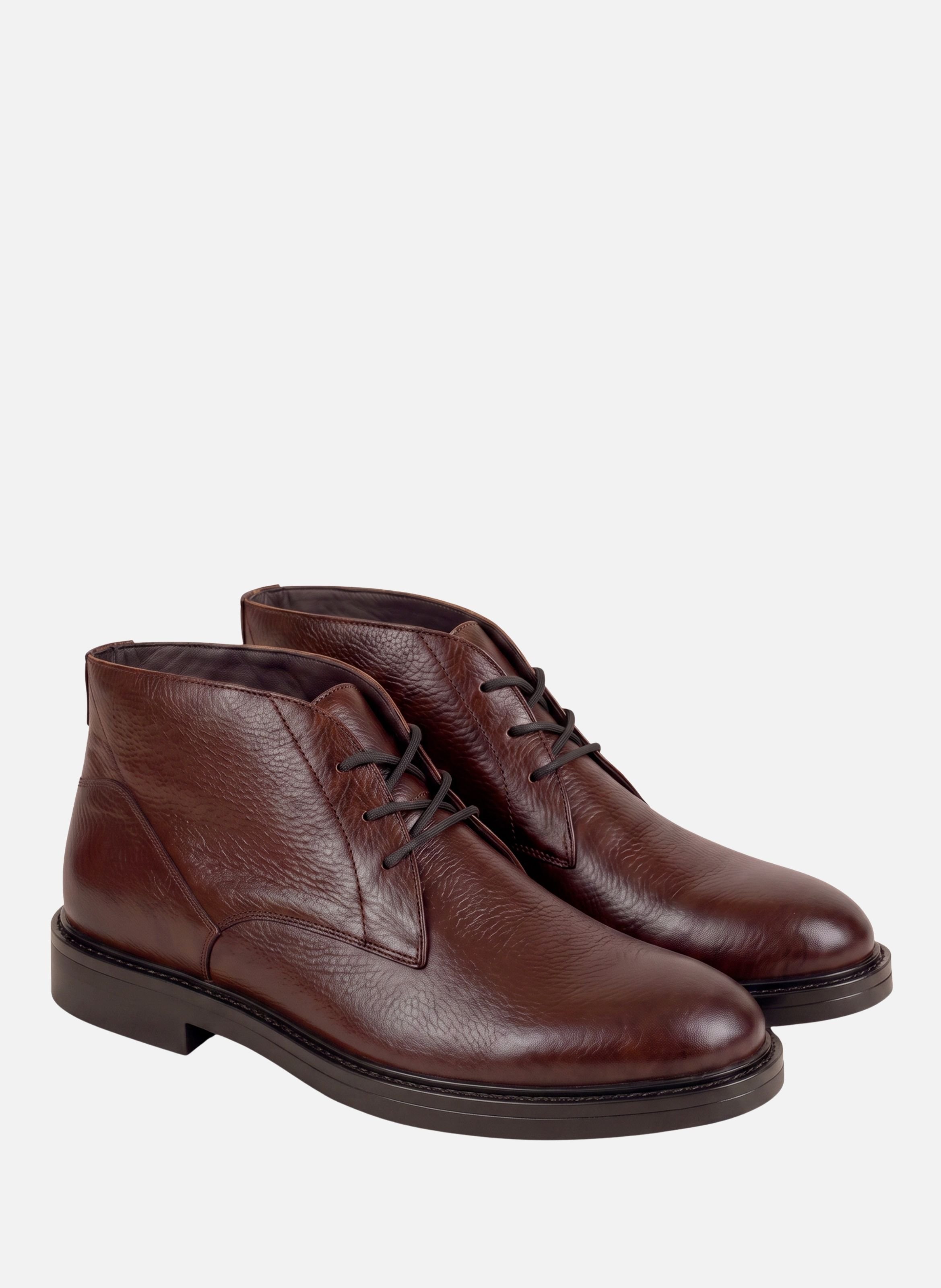 Desert boots gomme côme cuir grainé JULES & JENN Marron
