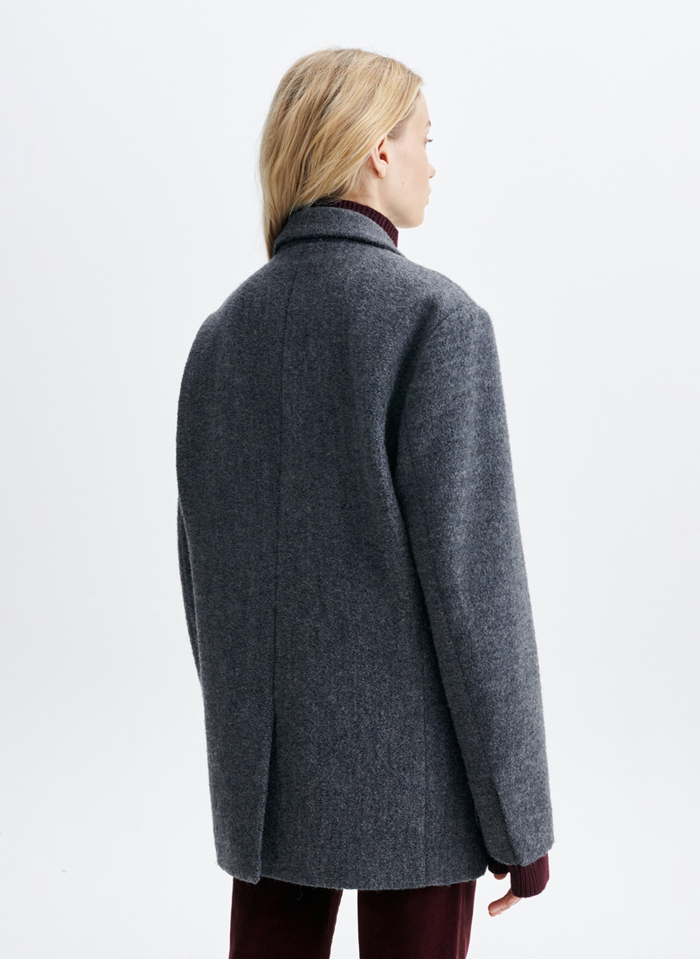 Cotton-blend cardigan with tailored collar VANESSA BRUNO Grey