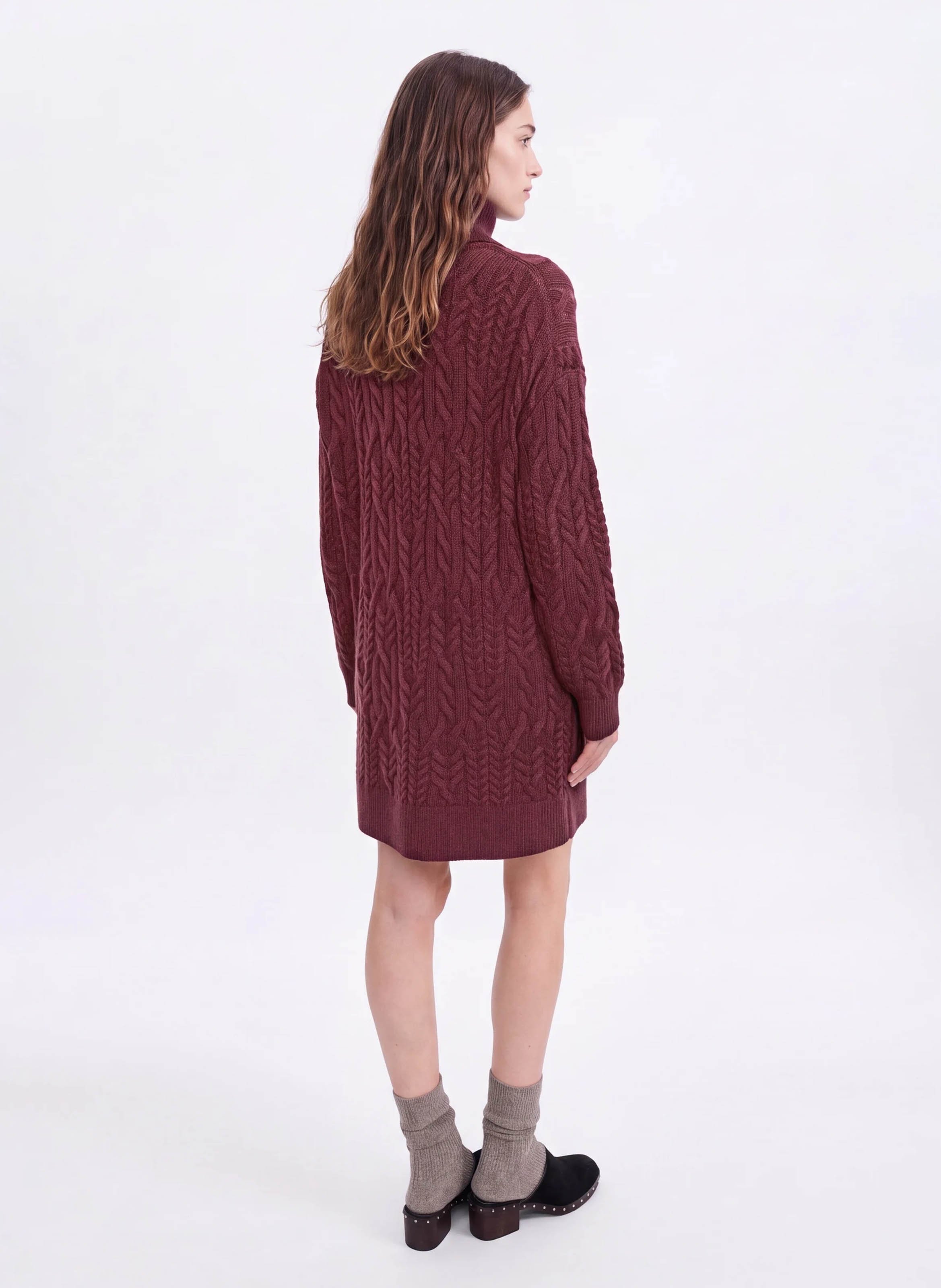 Straight wool and cashmere sweater dress VANESSA BRUNO Red