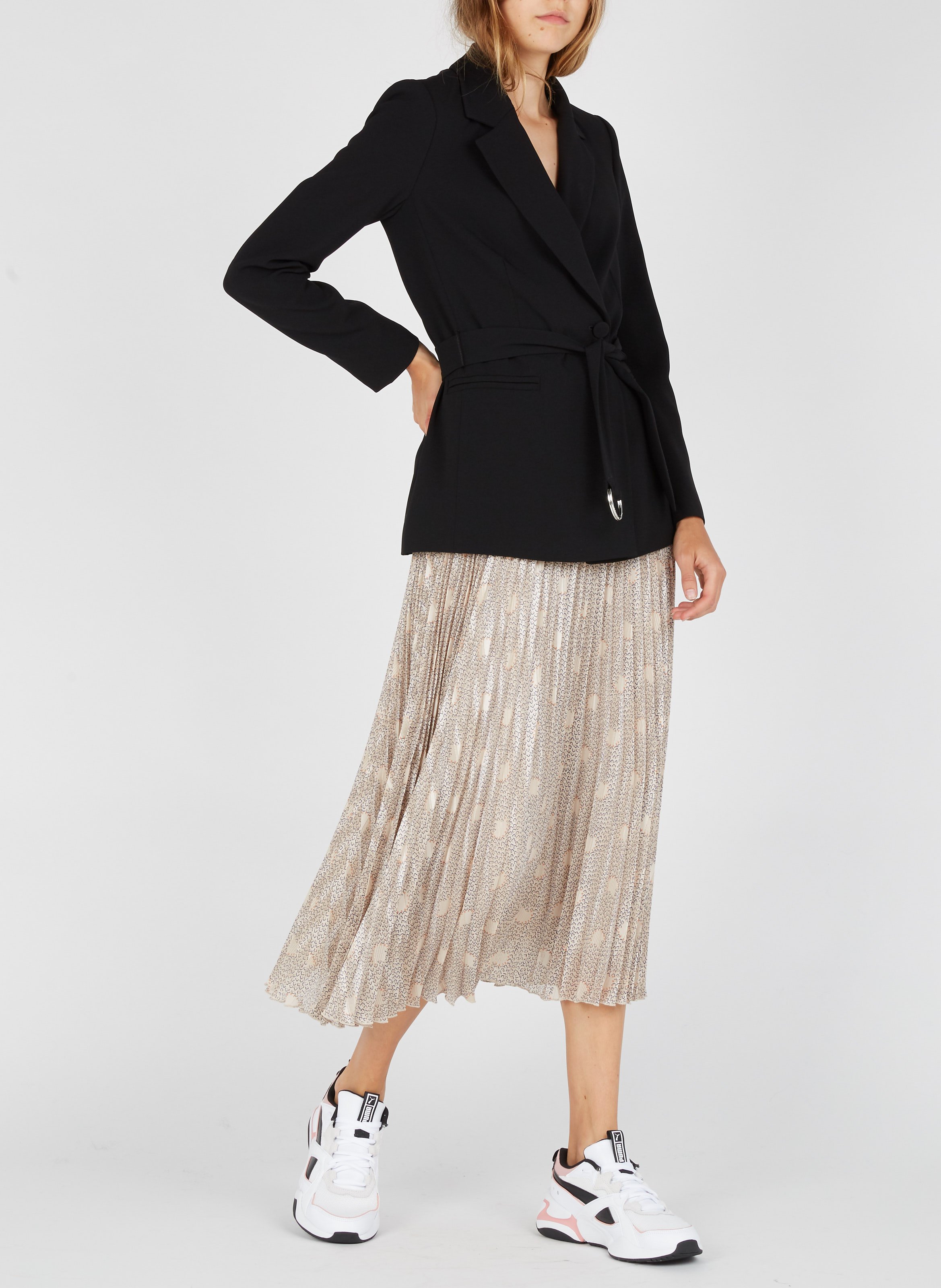 Veste col tailleur ceinturée CLAUDIE PIERLOT Noir