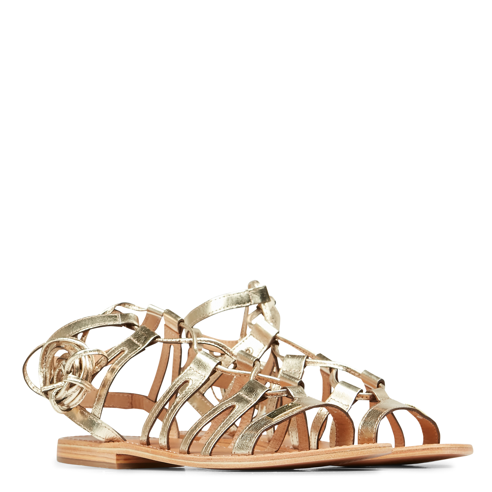 Sandales plates en cuir  LES TROPEZIENNES PAR M.BELARBI Doré