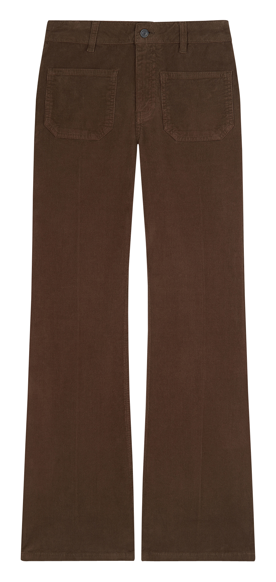 Broek met uitlopende pijpen en ribtextuur | katoenblend | Bruin VANESSA BRUNO Dames