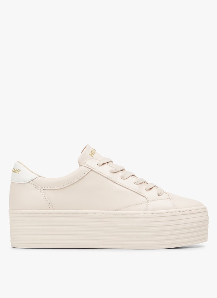 Baskets Basses Plateforme En Cuir Spice Creme No Name Femme