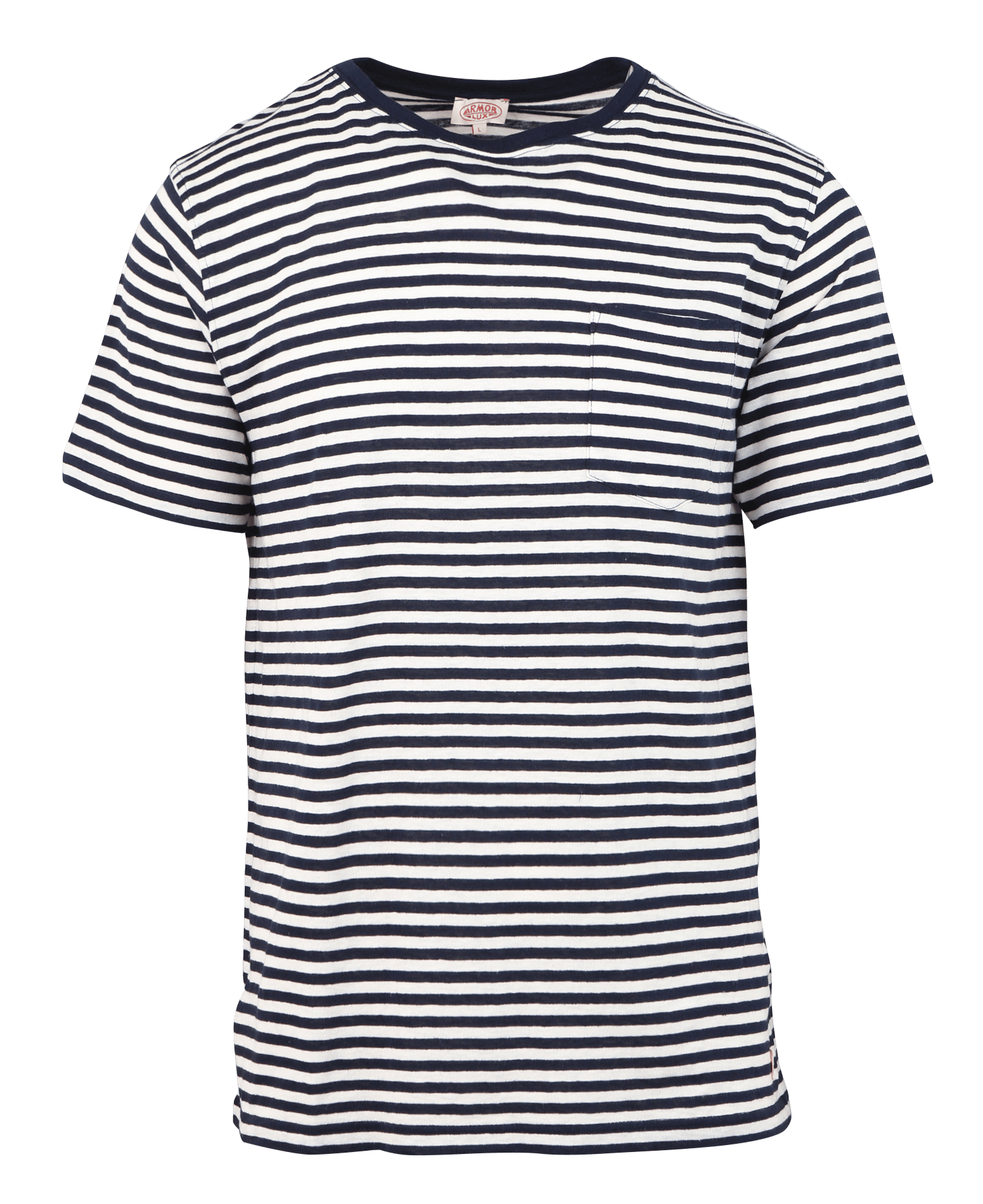 Tee-shirt col rond regular-fit rayé en coton mélangé ARMOR LUX Bleu