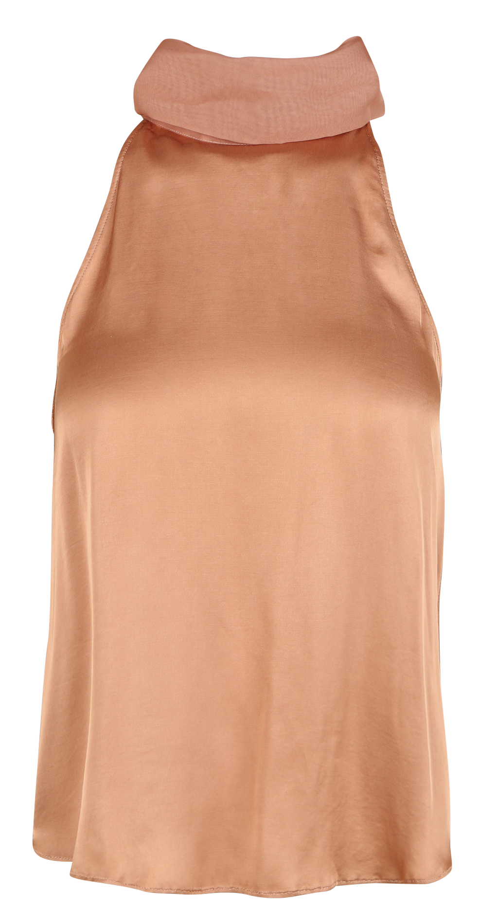 Satiny georgette top with scarf collar MAX&Co. Brown