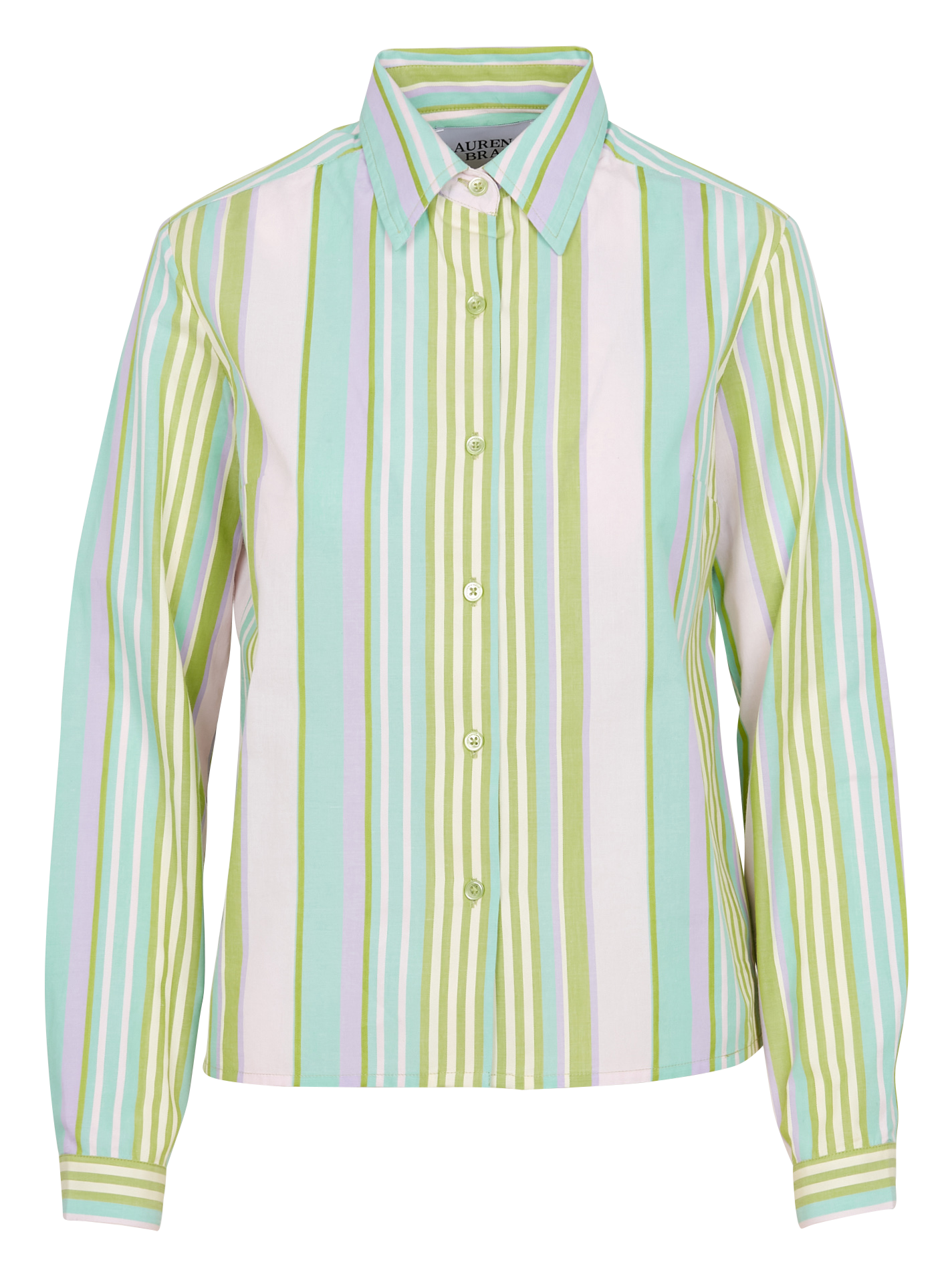 Gestreifte Baumwollbluse mit klassischem Kragen LAURENCE BRAS Blau