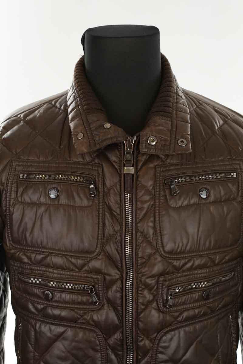 Lightweight quilted padded jacket with high neck MONCLER - Seconde Main Brown